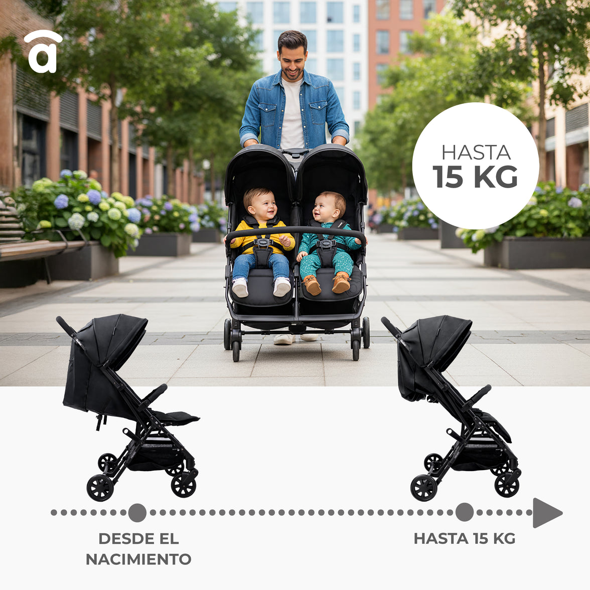 Carrinho Duplo Henry Preto