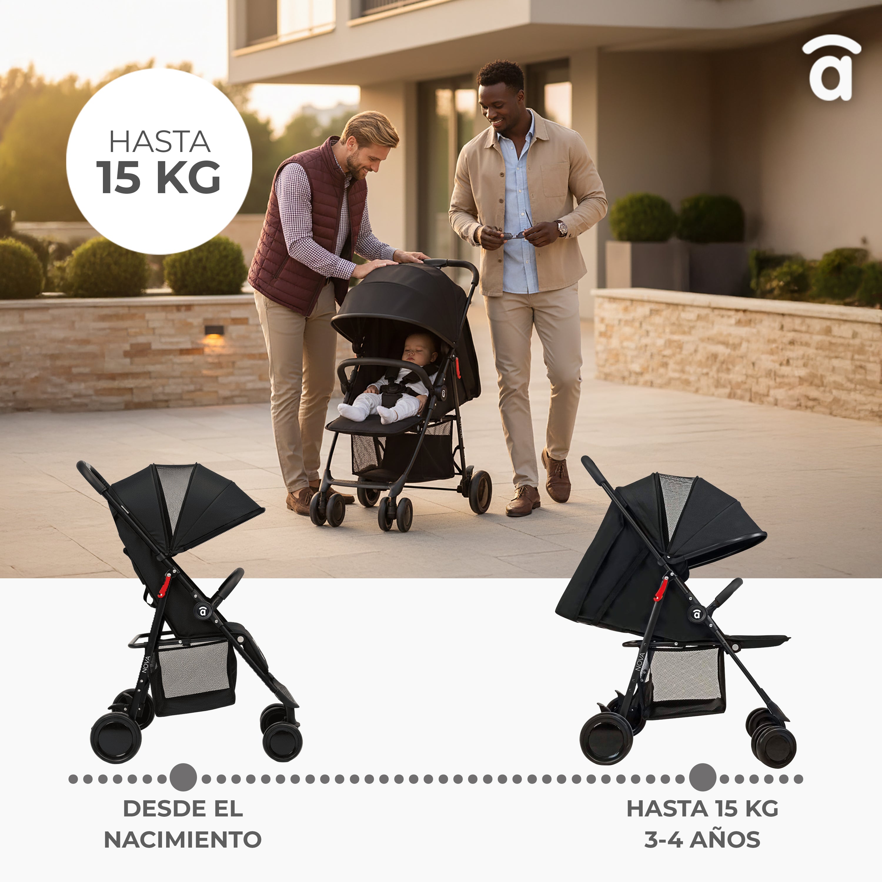 Carrinho de passeio preto nova