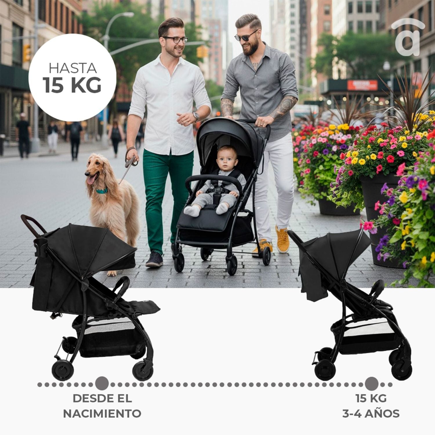 Silla de Paseo Milan Verde