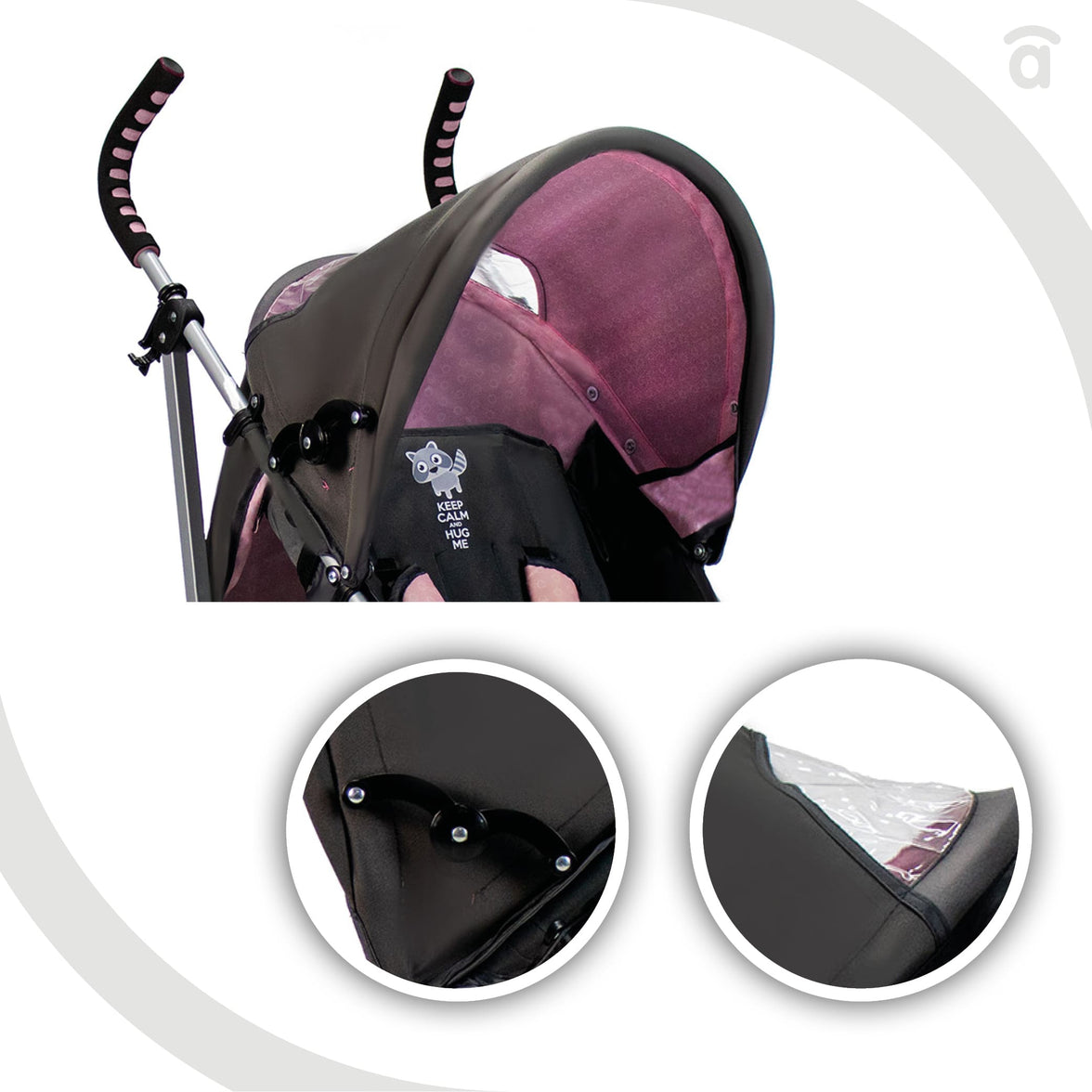 Yolo Raccoon Pink Stroller