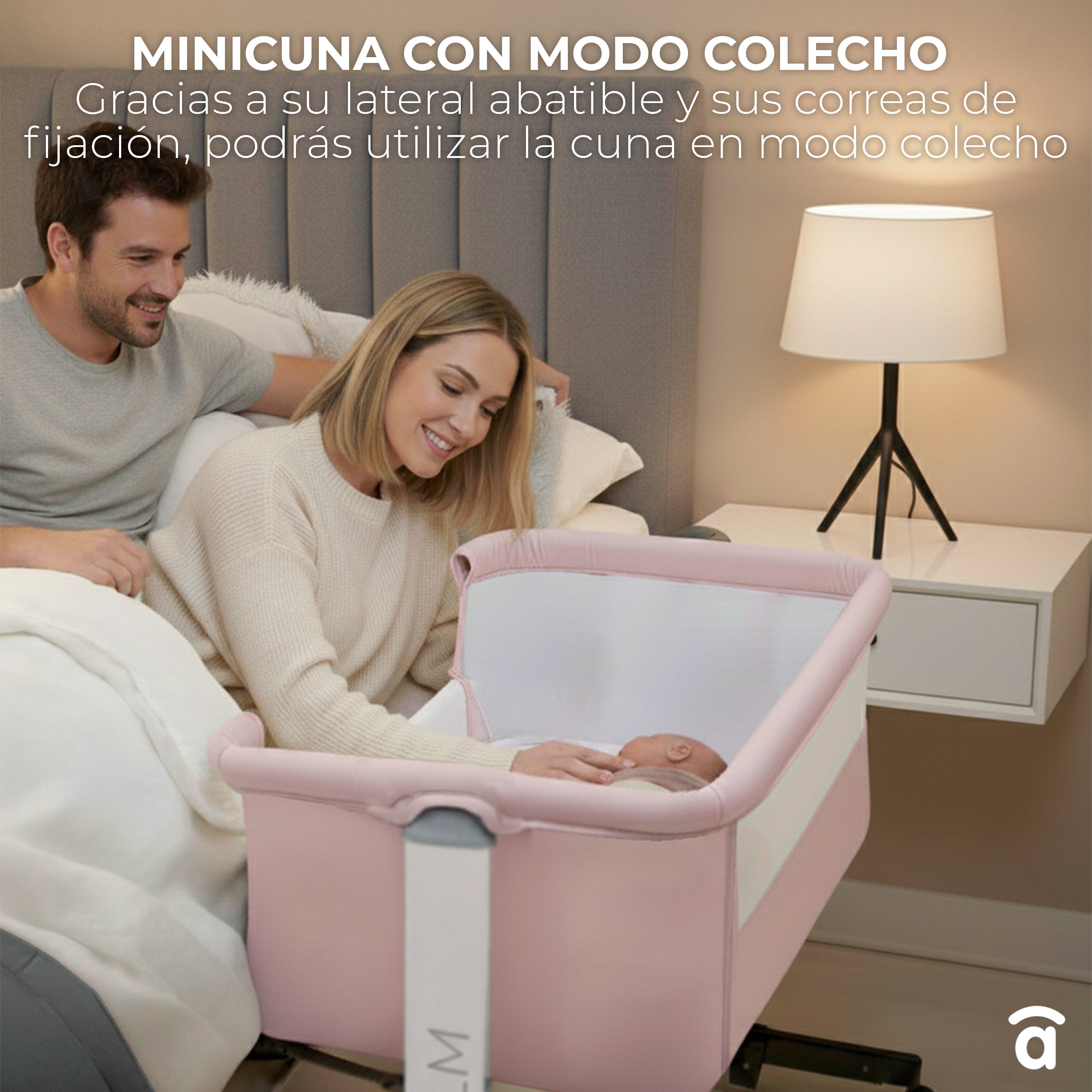 Calm Gray Co-Sleeping Mini Crib