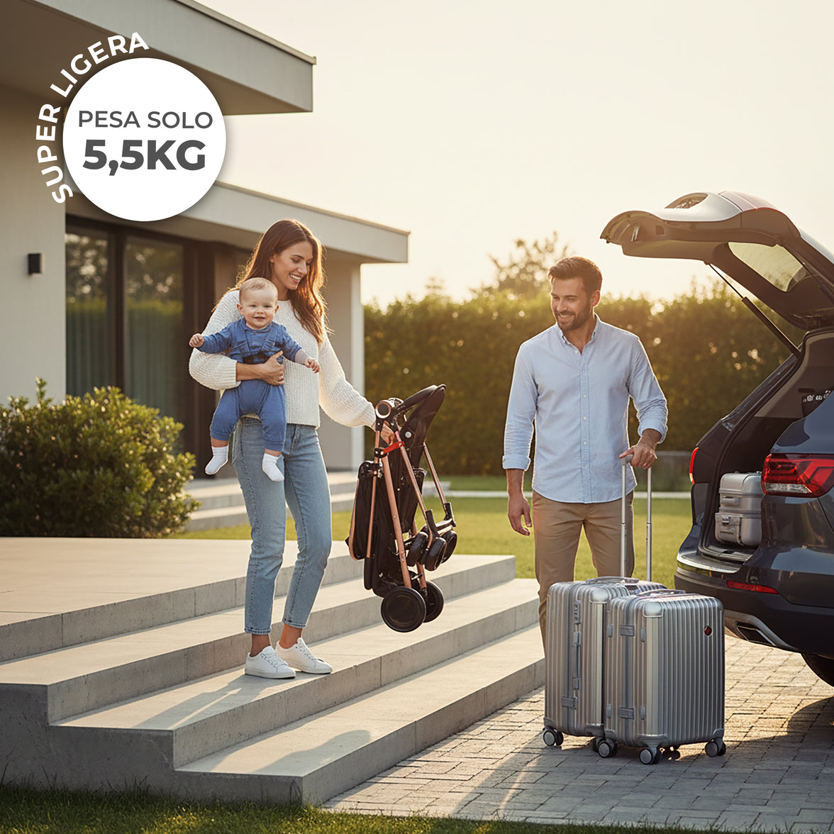 Poussette nova dorée