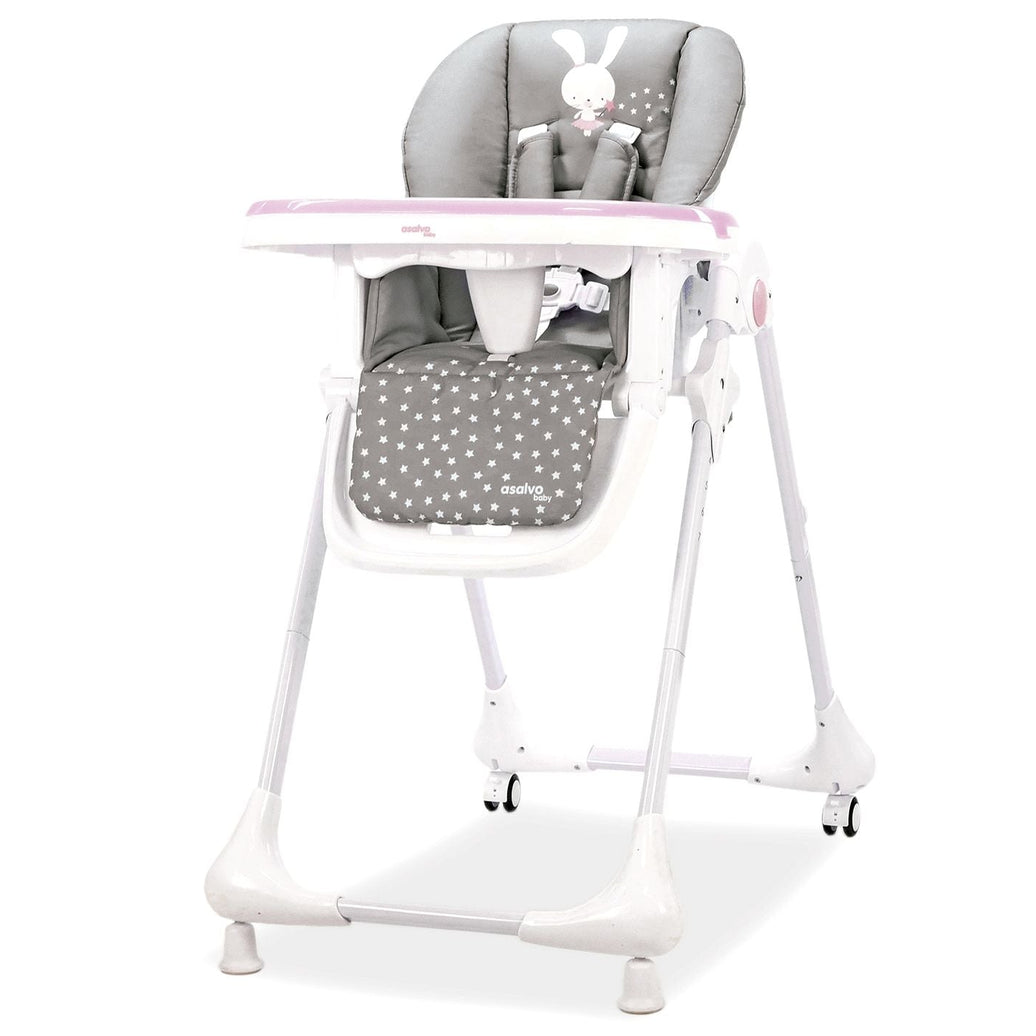 Pink Bunny Highchair with Wheels