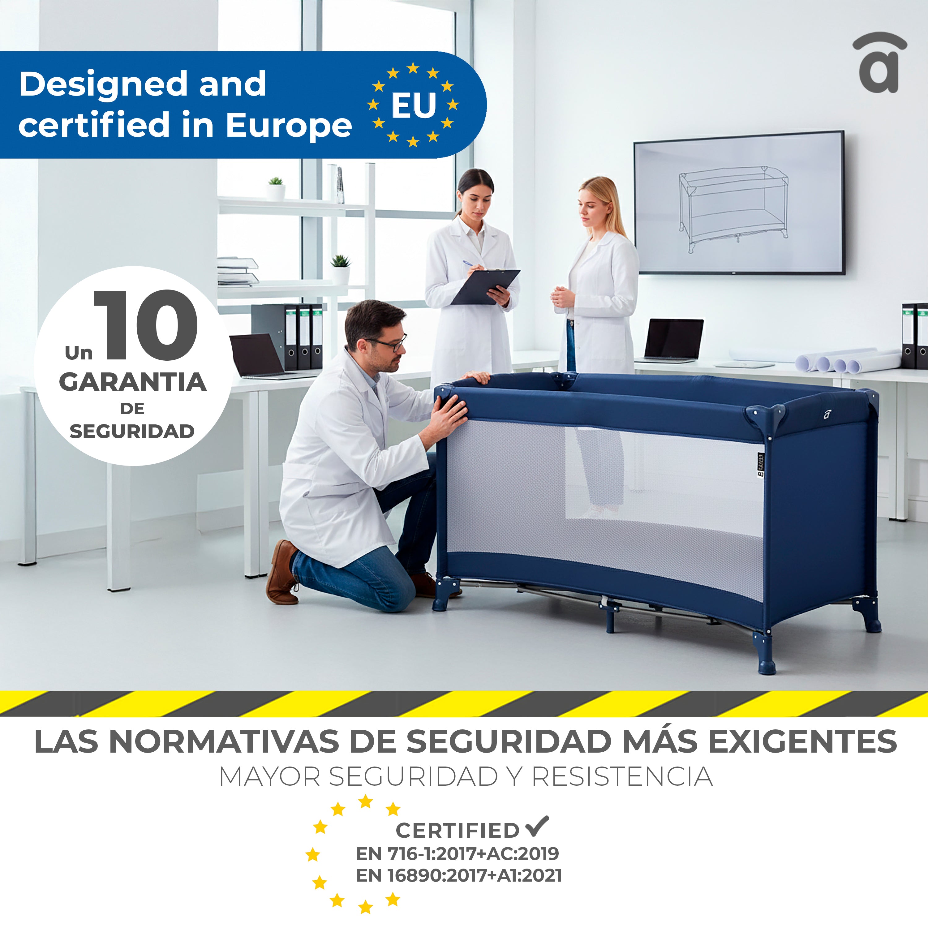 Cuna de viaje Creta gris