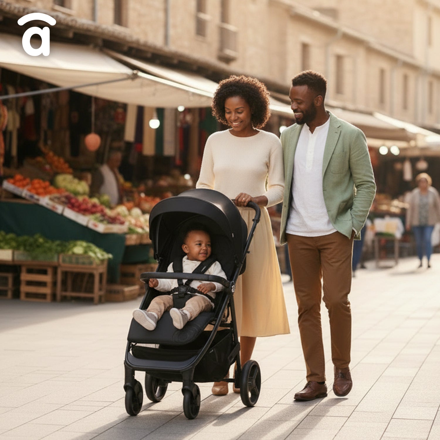 Poussette noire emblématique