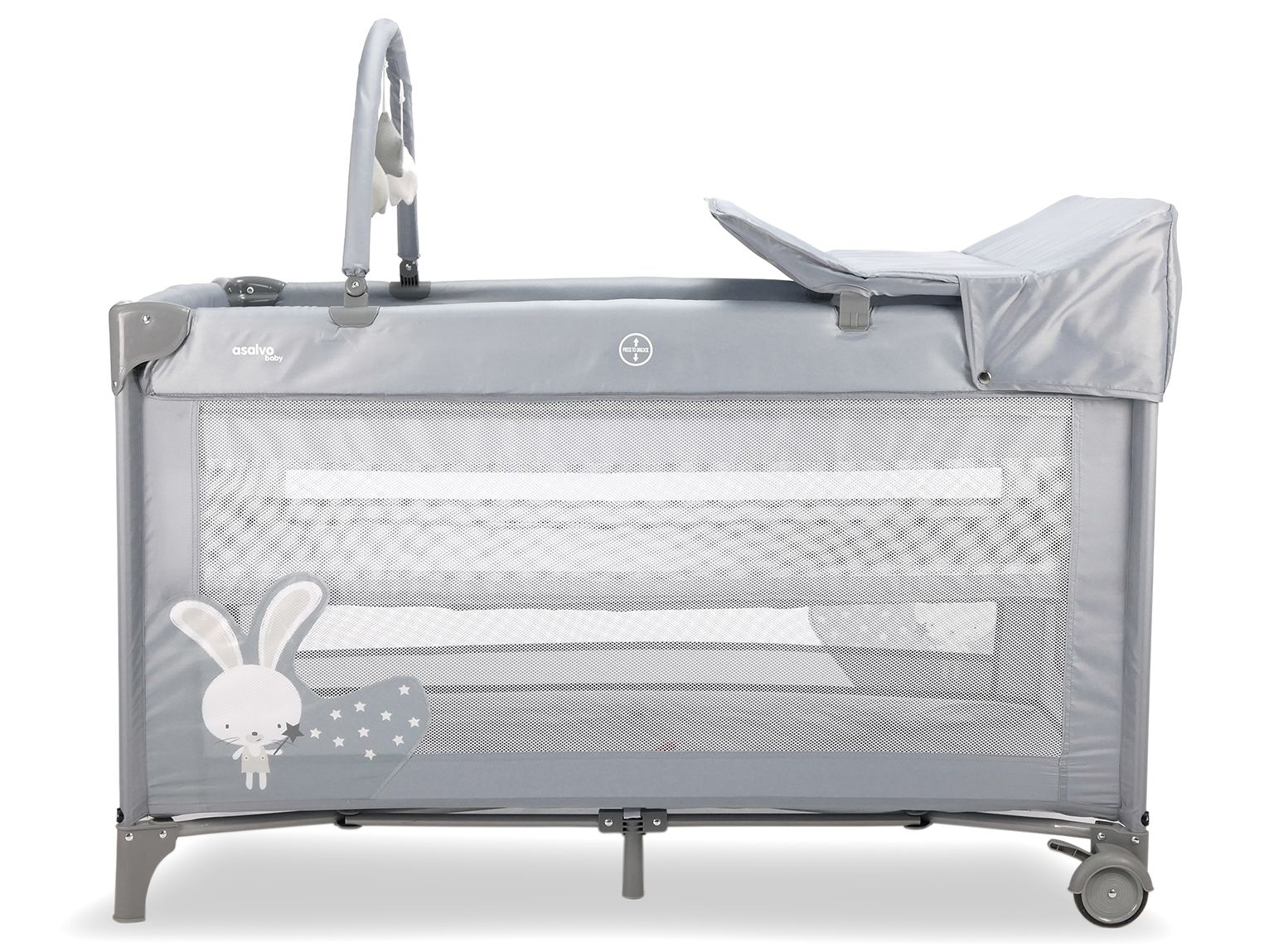 Gray Bunny Complete Travel Crib