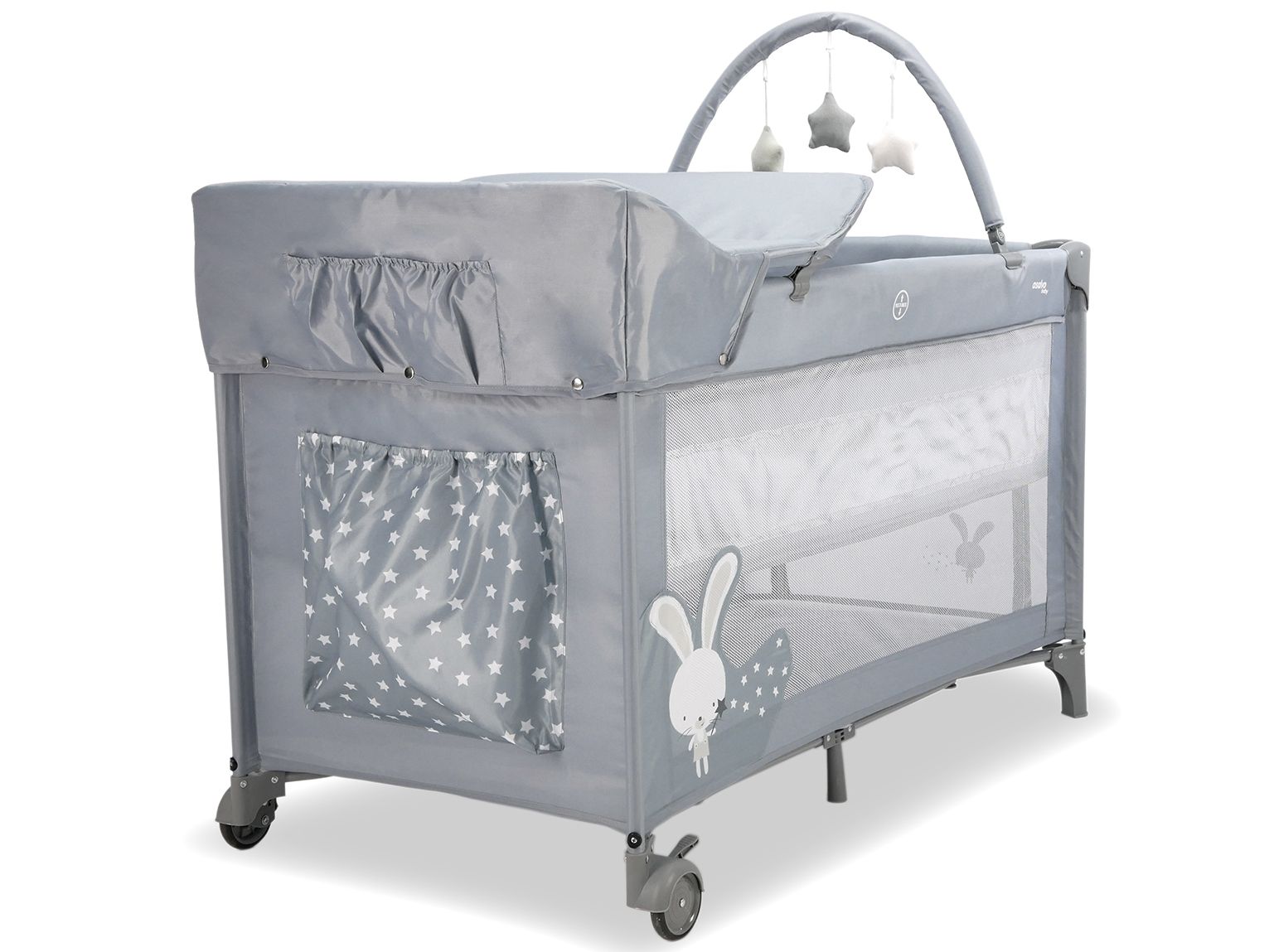 Gray Bunny Complete Travel Crib