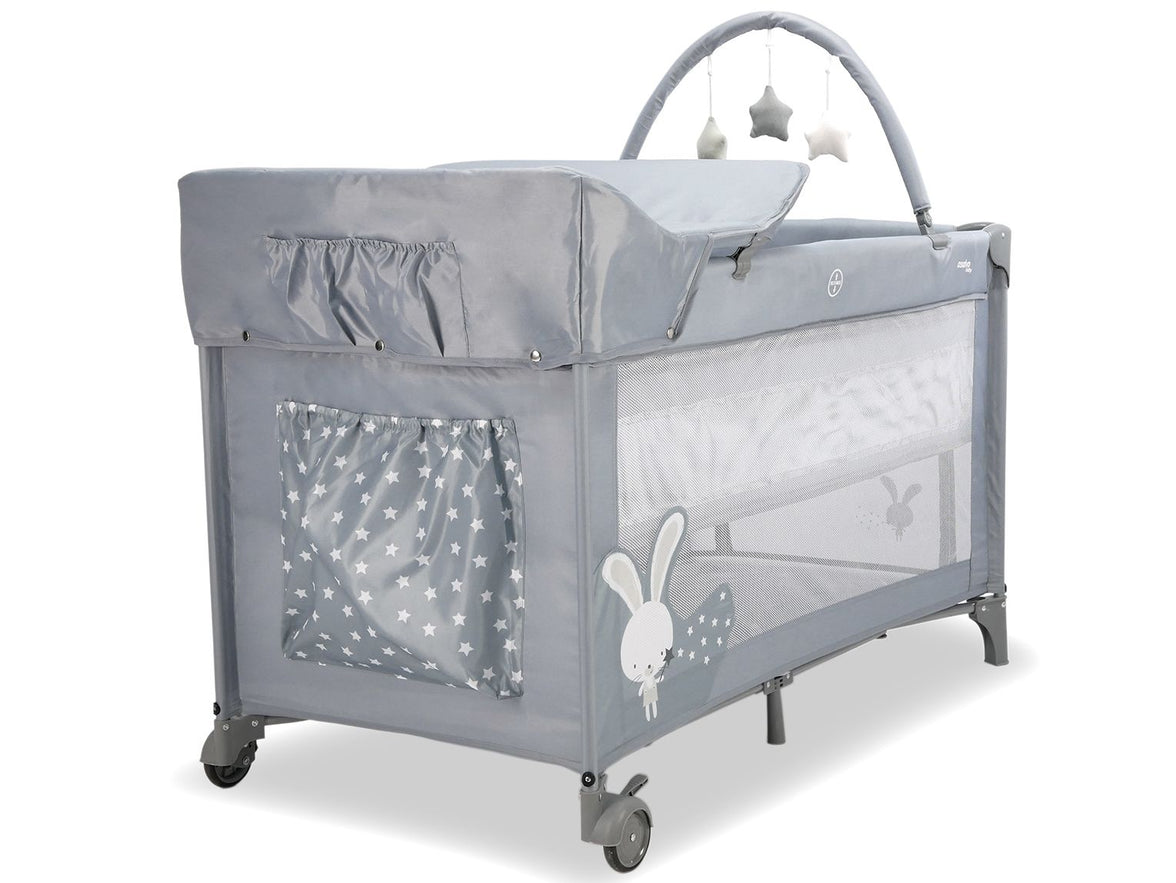 Gray Bunny Complete Travel Crib
