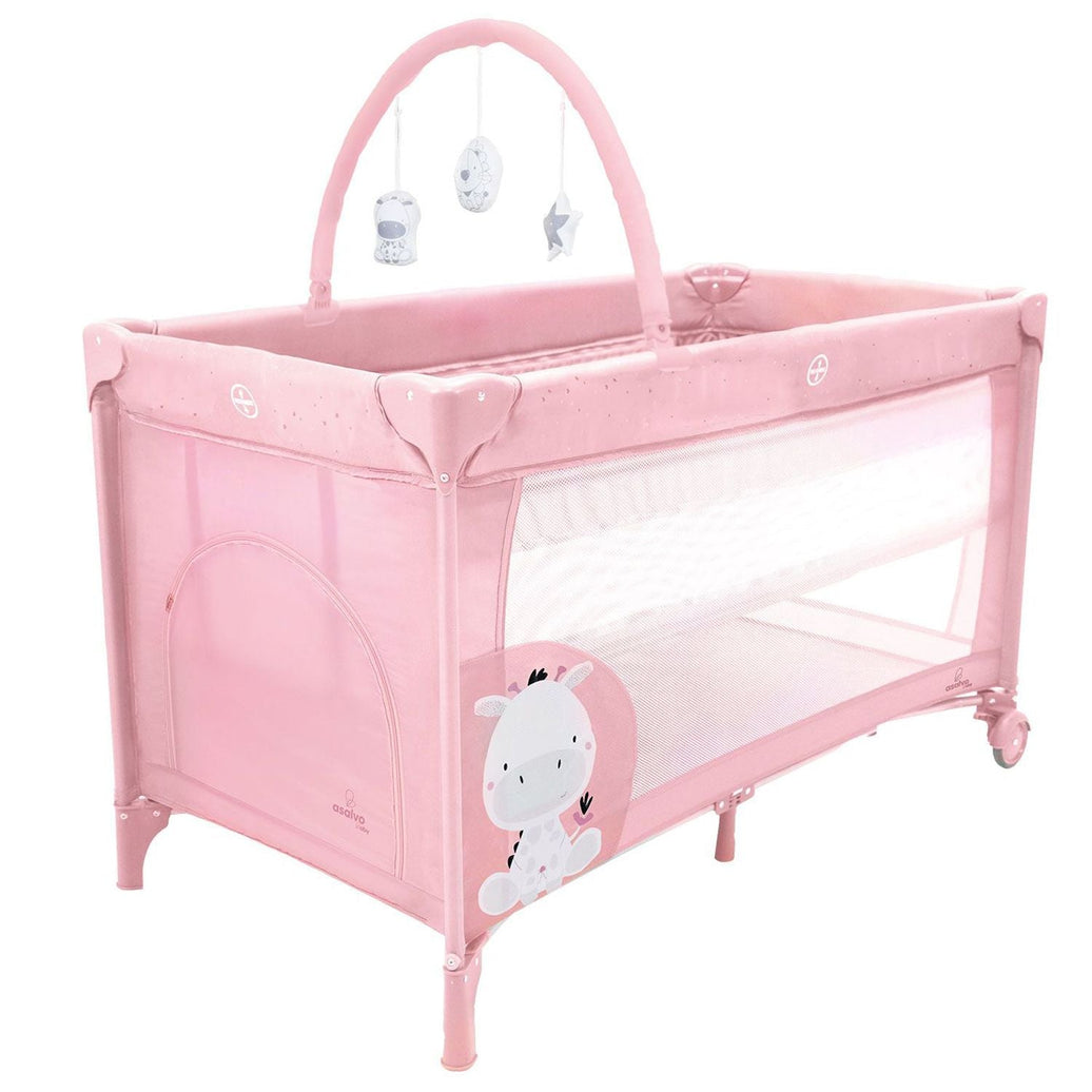 Travel Crib Complete Duo Baby Giraffe Pink