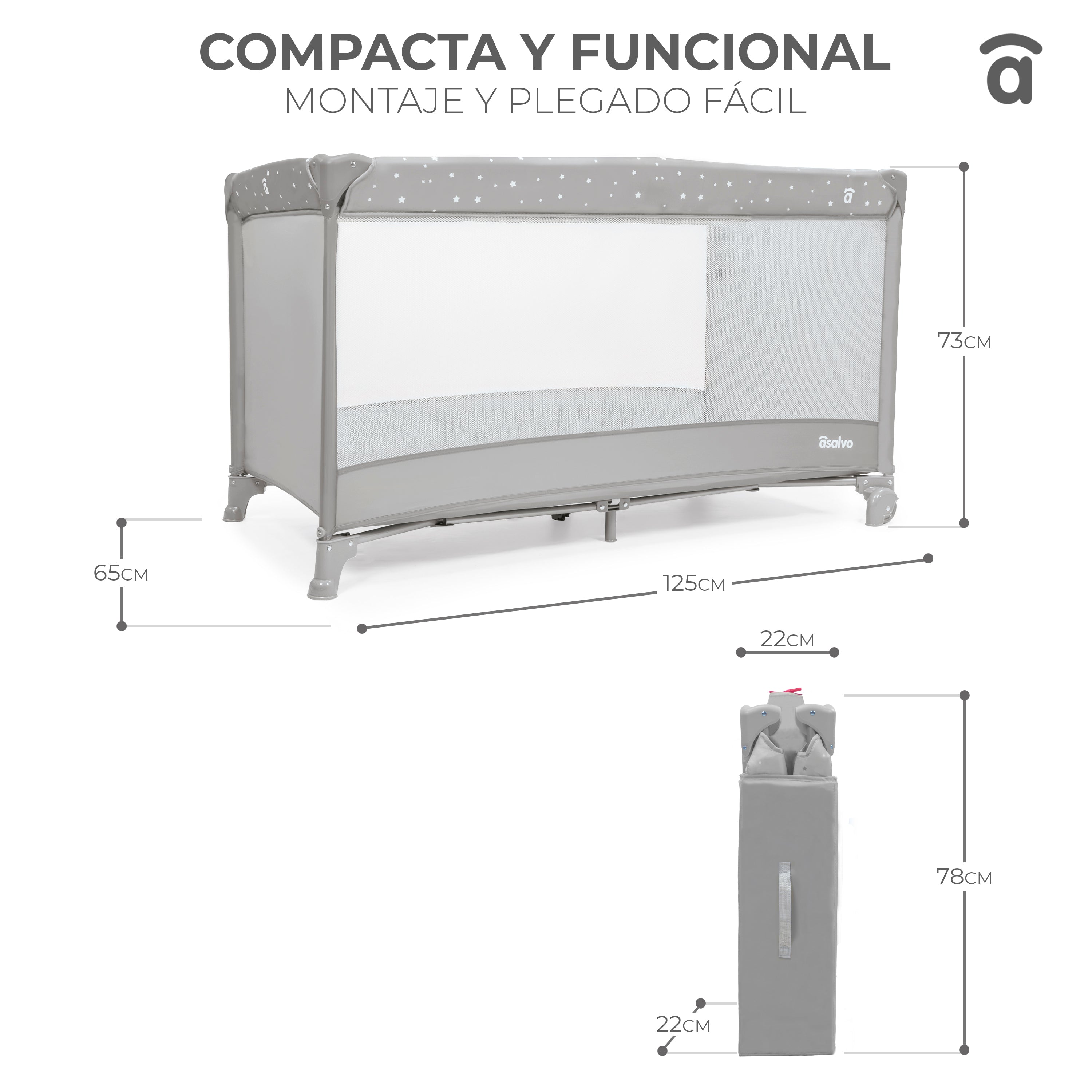 Balearic Travel Crib 2 gray
