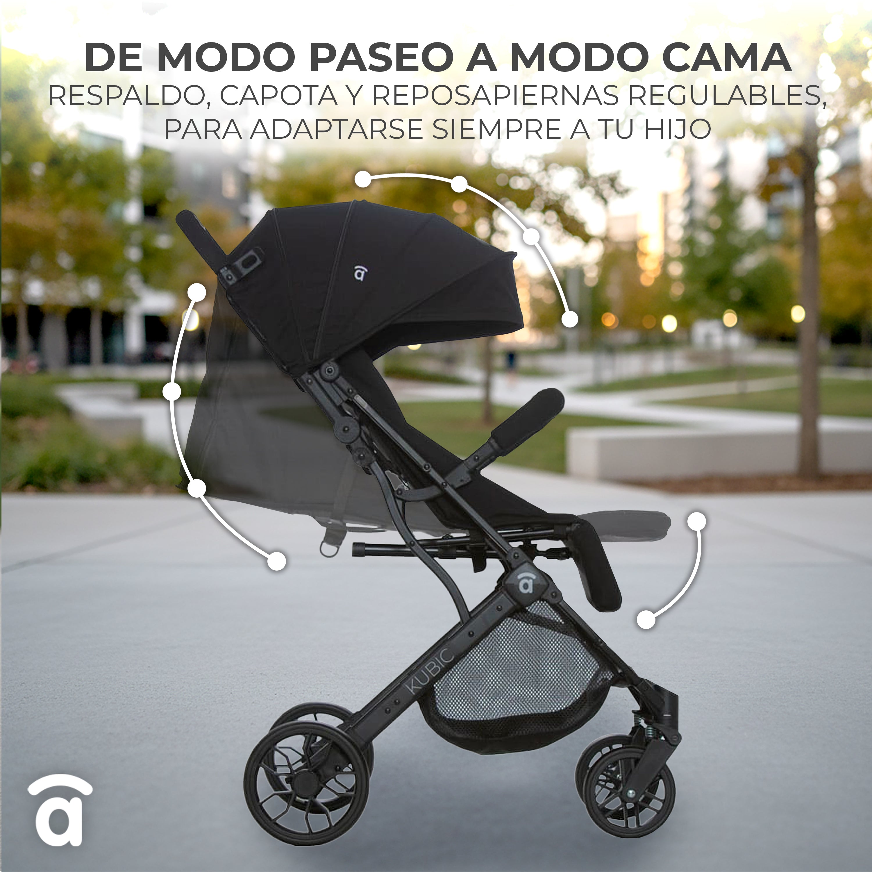 Kubic 2 green stroller