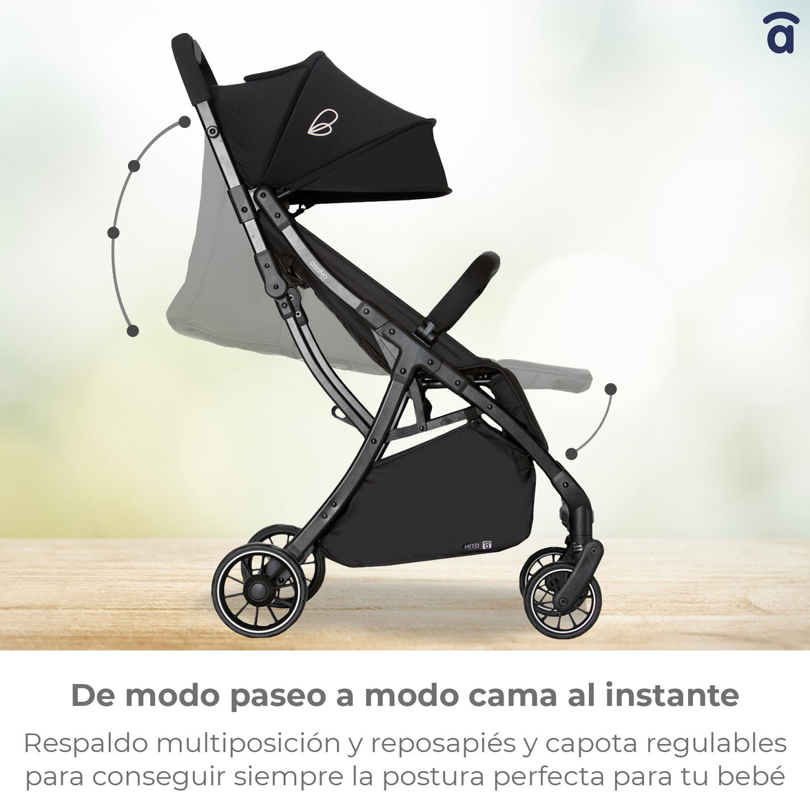 Hito black stroller