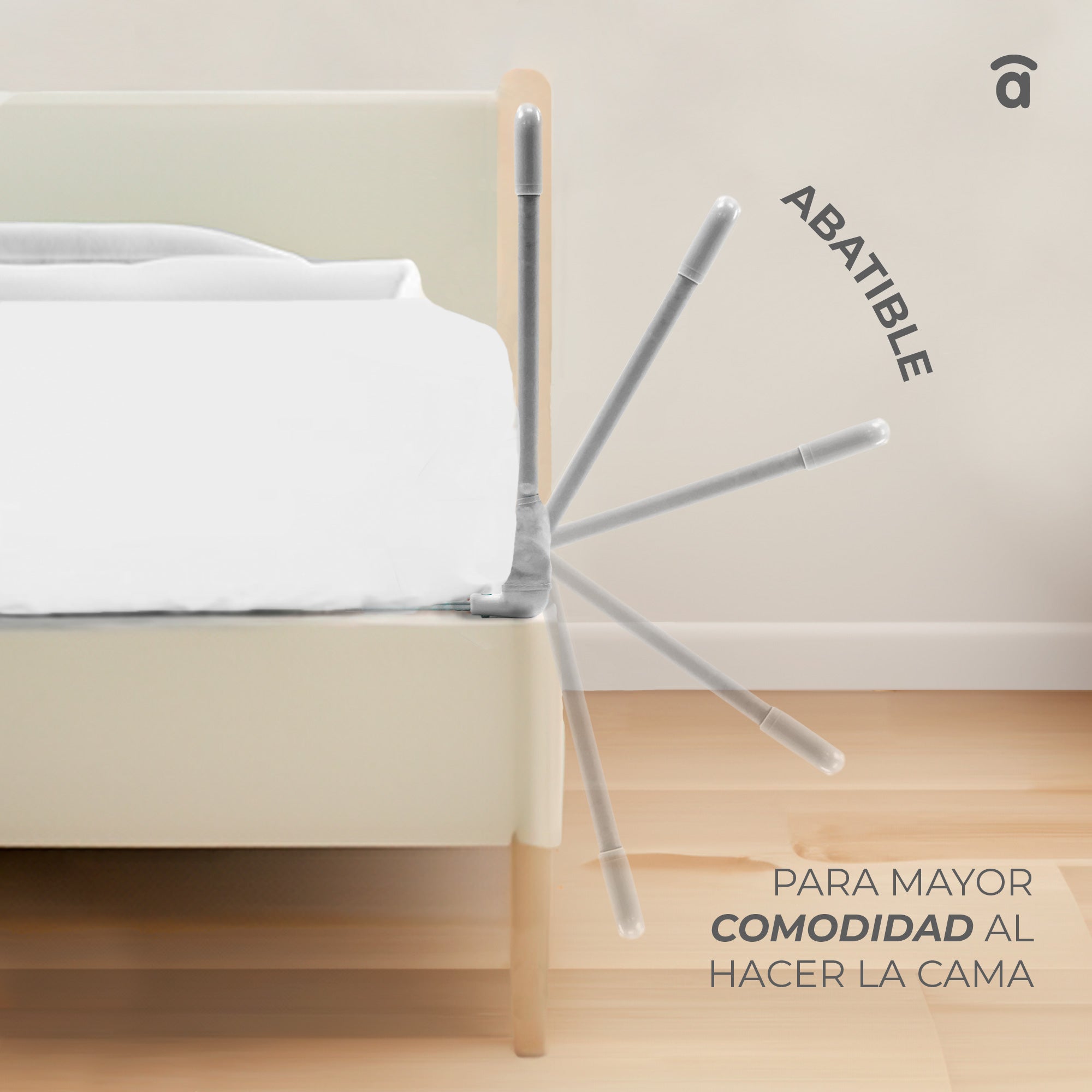 Barrera de Cama de 150cm para cama Standard Blanca