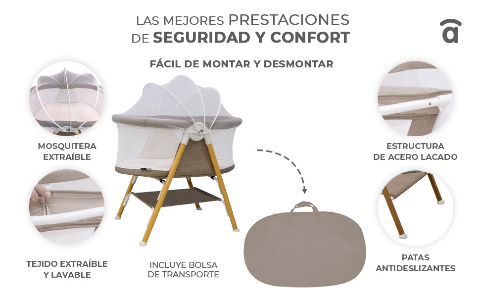 Banner 4 de Mini Berço Nidus 2 Bege