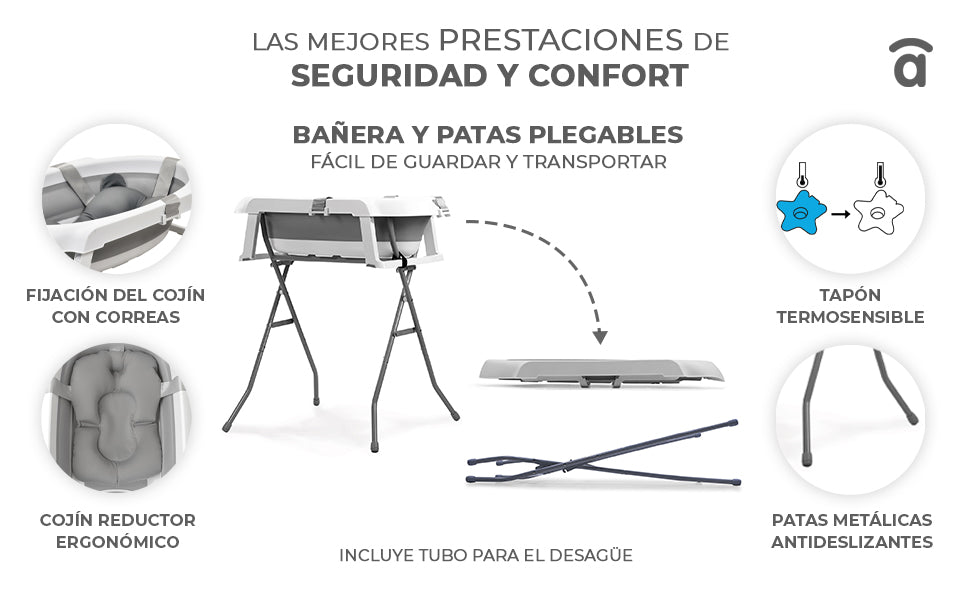 Banner 1 de Banheira dobrável com pés e redutor Luigi