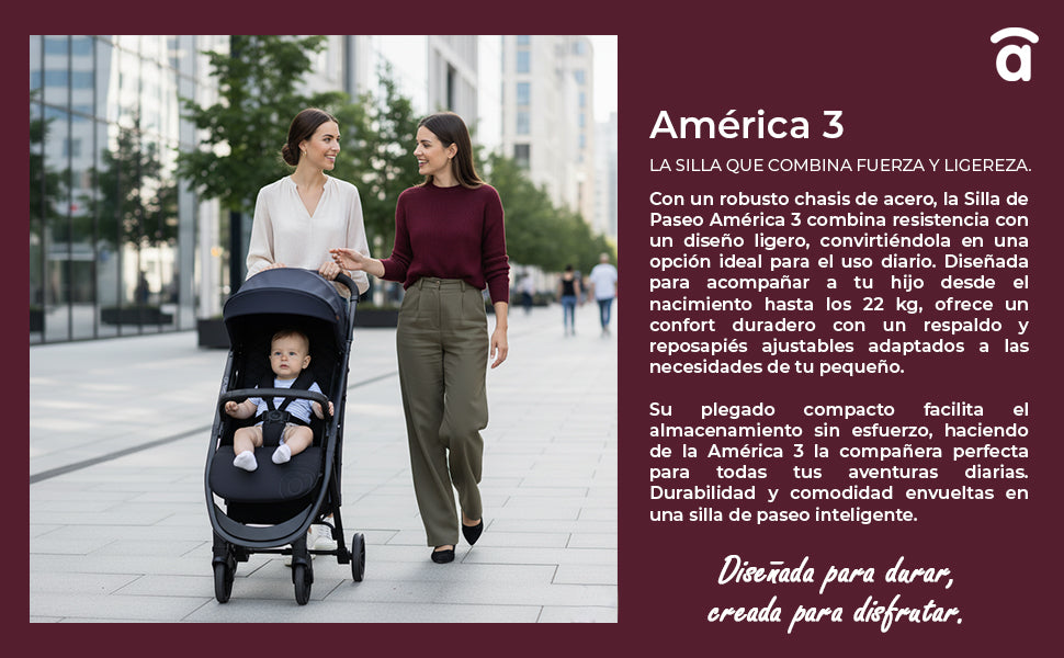 Banner 2 de Silla de paseo América 3 negro