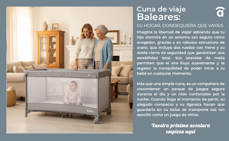 Banner 2 de Balearic Travel Crib 2 gray