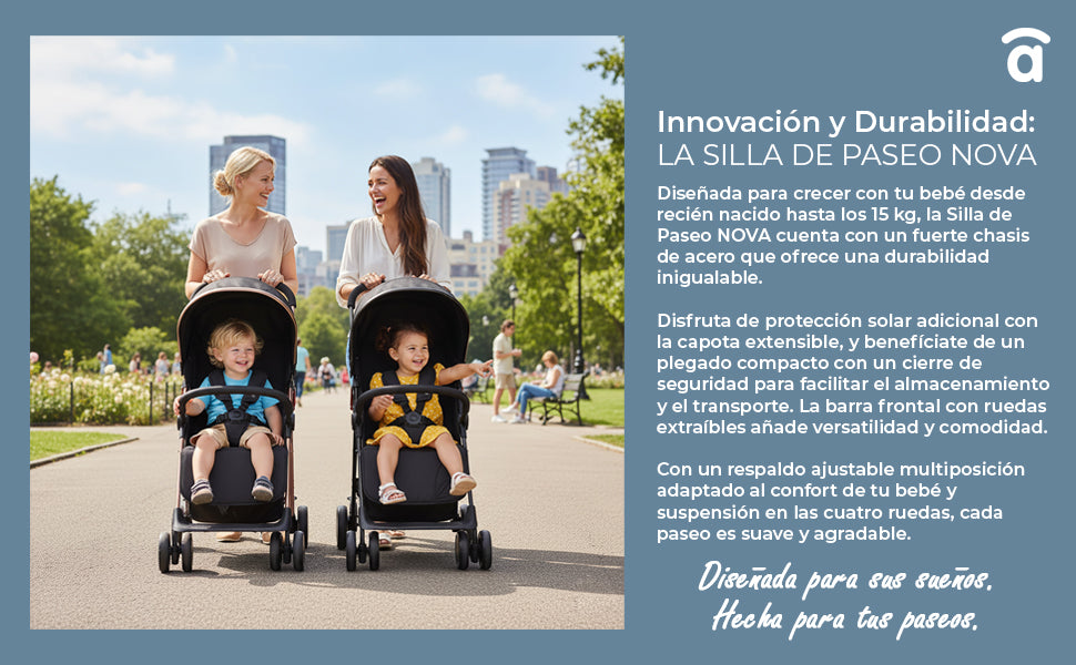 Banner 2 de Poussette nova dorée