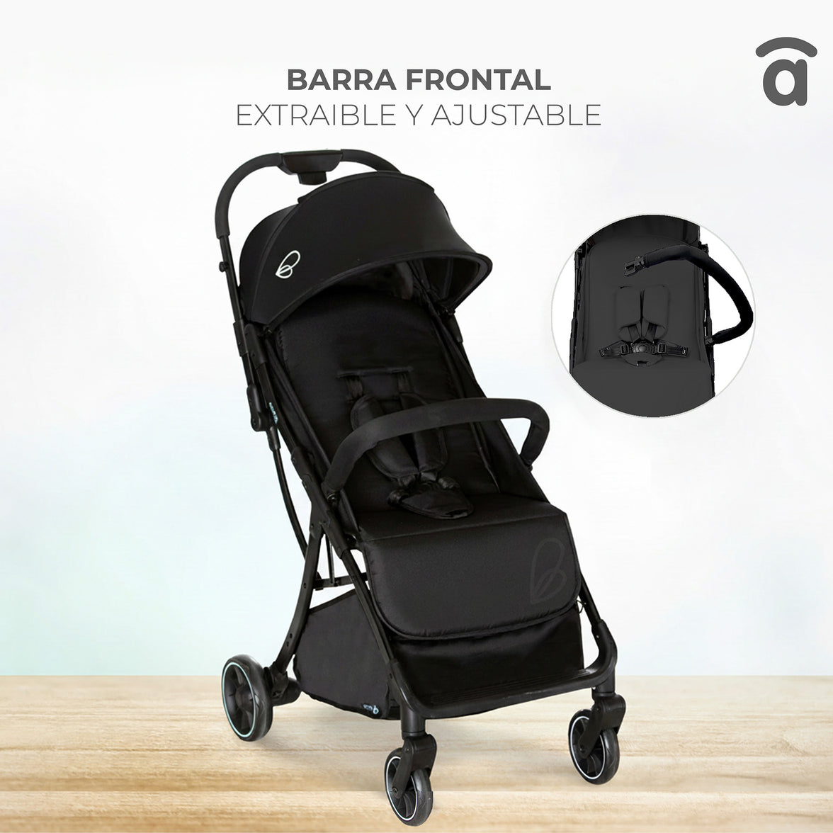 Hito black stroller