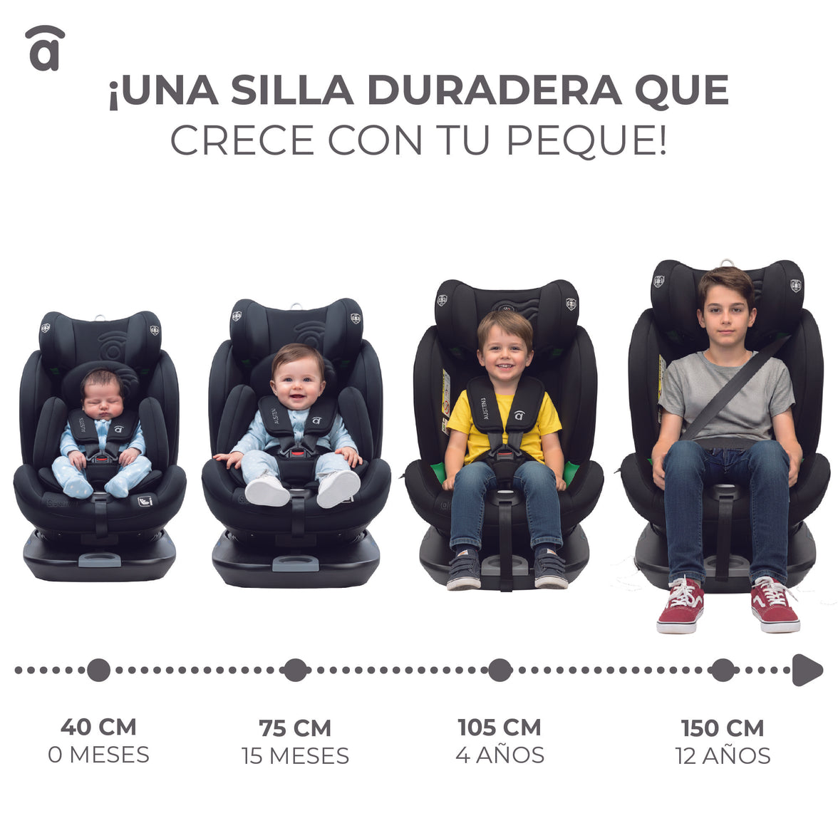 Austen 3 Gray Car Seat