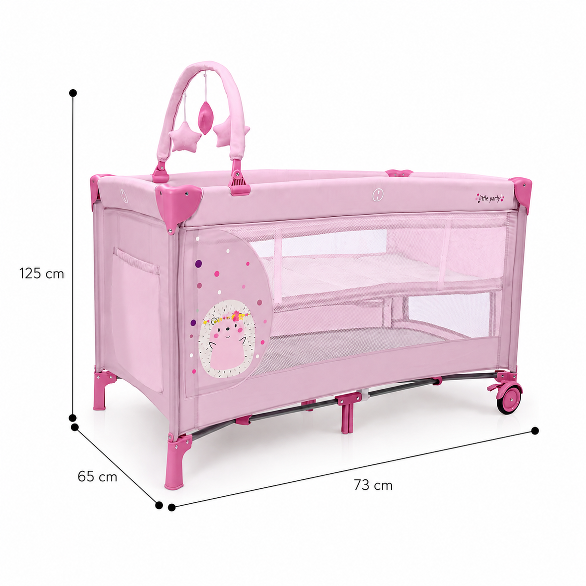 Cuna de viaje Complet Dúo Erizo Rosa