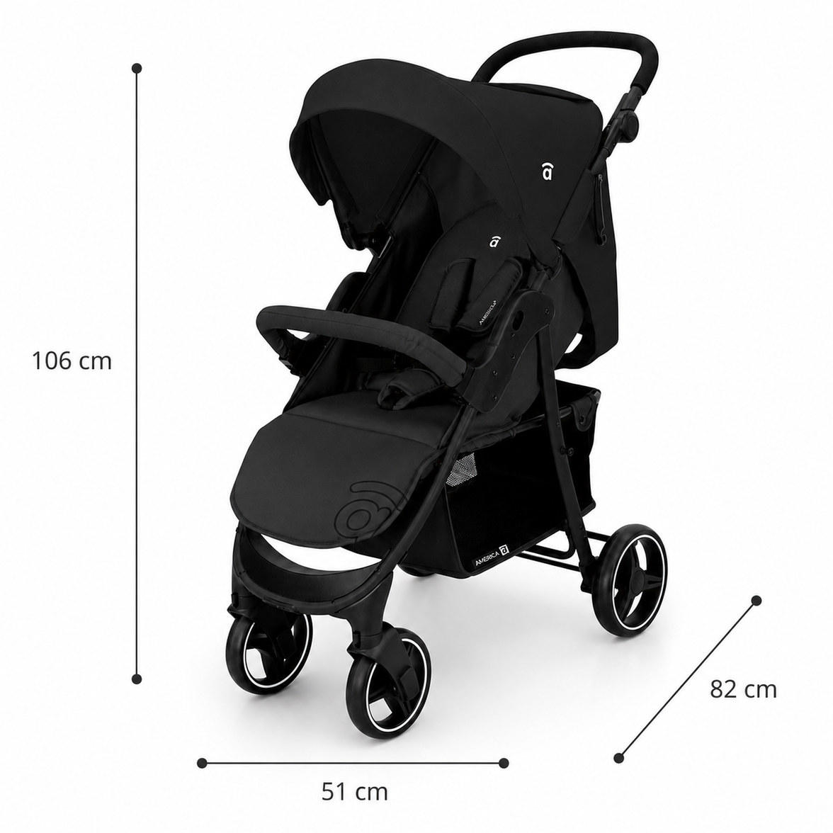 Stroller America 3 black