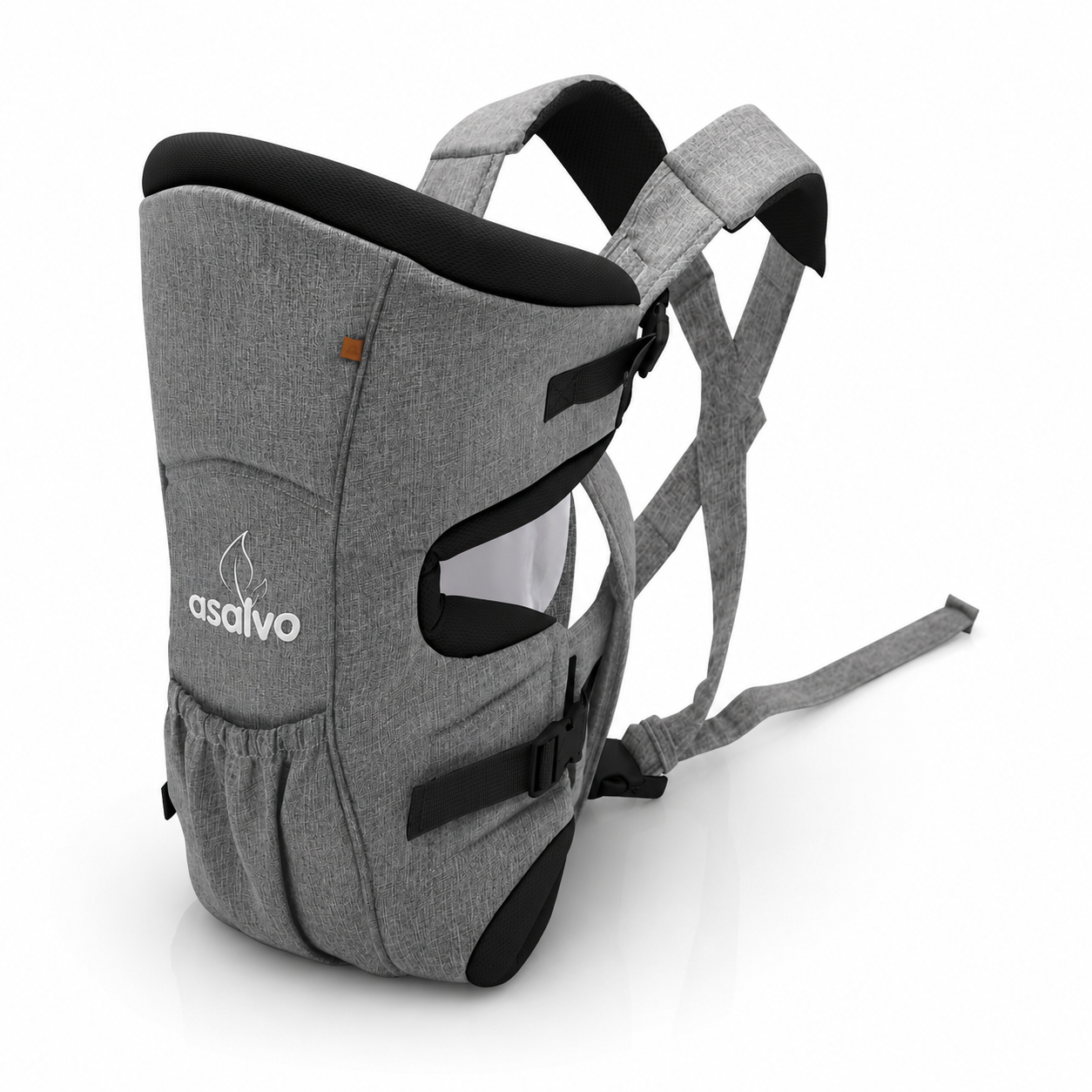 Mochila Porta Bebé Cinza Melange