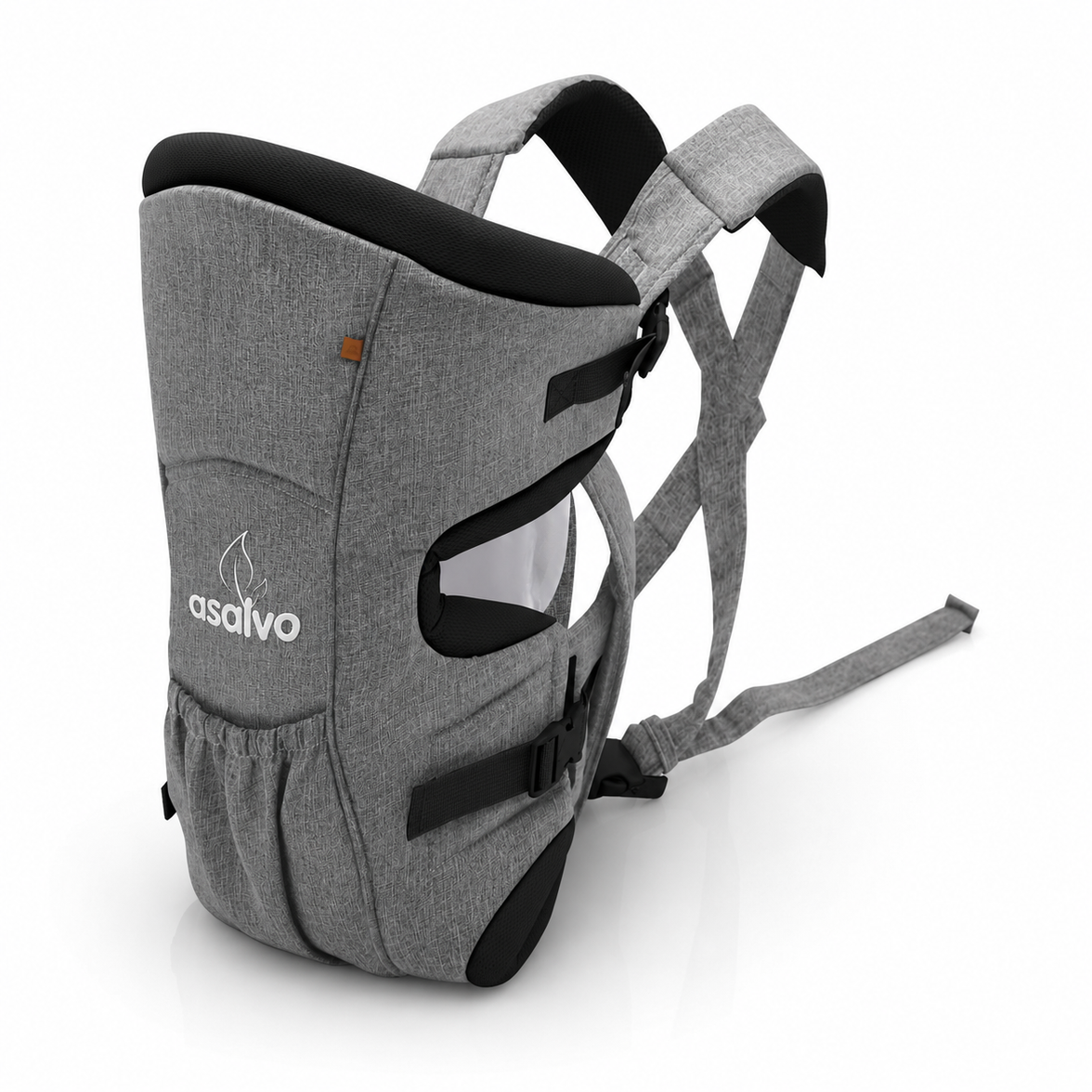 Mochila Porta Bebé Cinza Melange