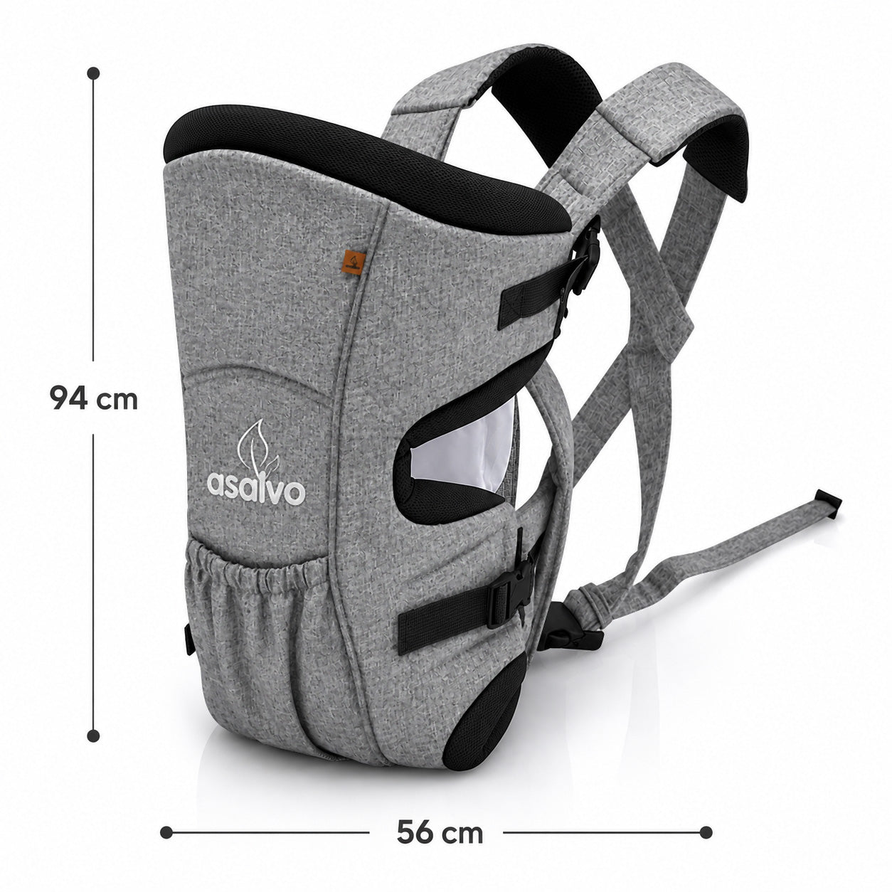 Mochila Porta Bebé Cinza Melange