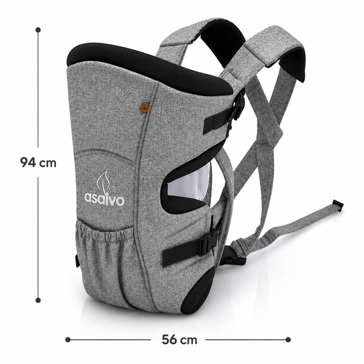 Mochila Porta Bebé Cinza Melange