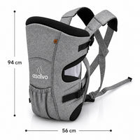 Mochila Porta Bebé Cinza Melange