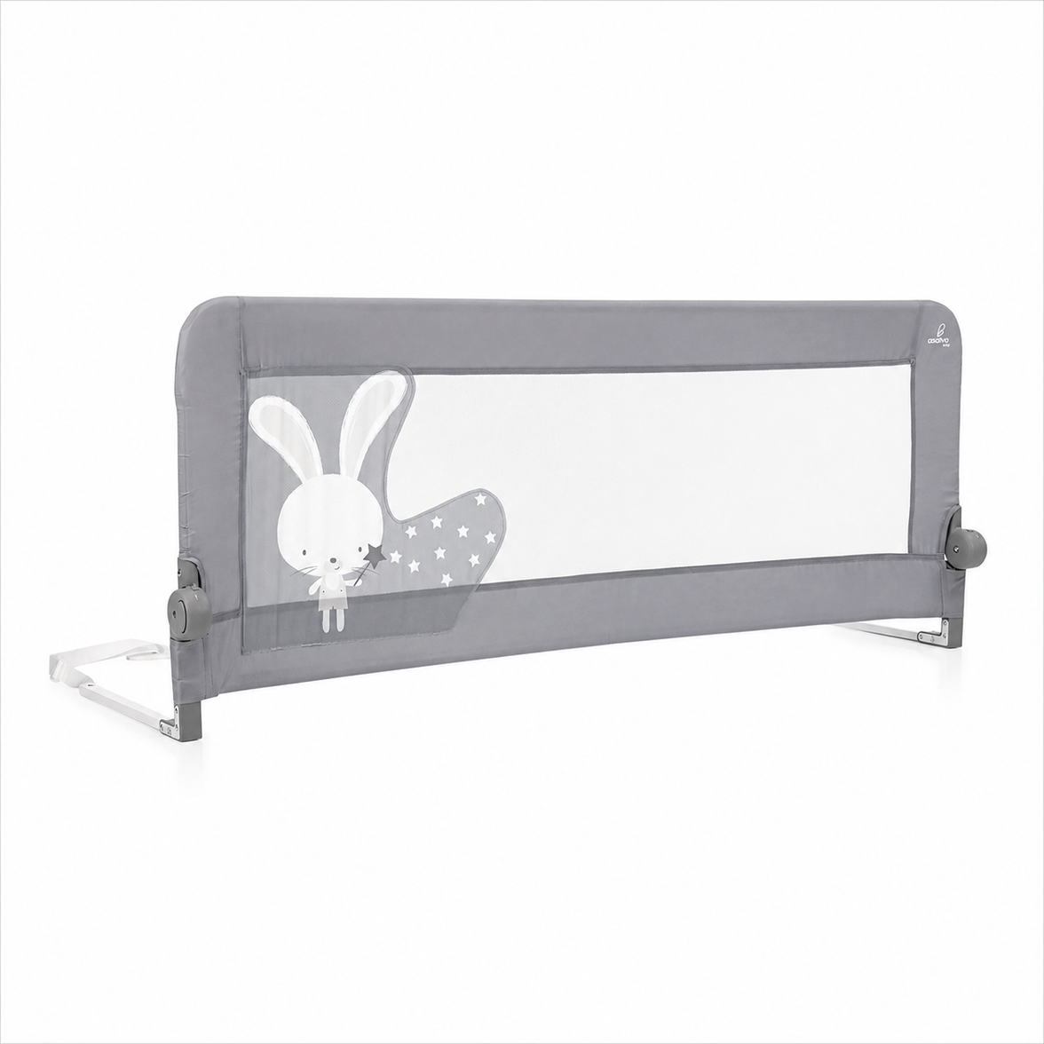 Barreira de cama 2-1 de 150 cm para ninho ou cama padrão Grey Bunny