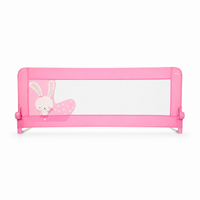 Barrera de Cama 2-1 de 150cm para cama Nido o Standard Conejito Rosa