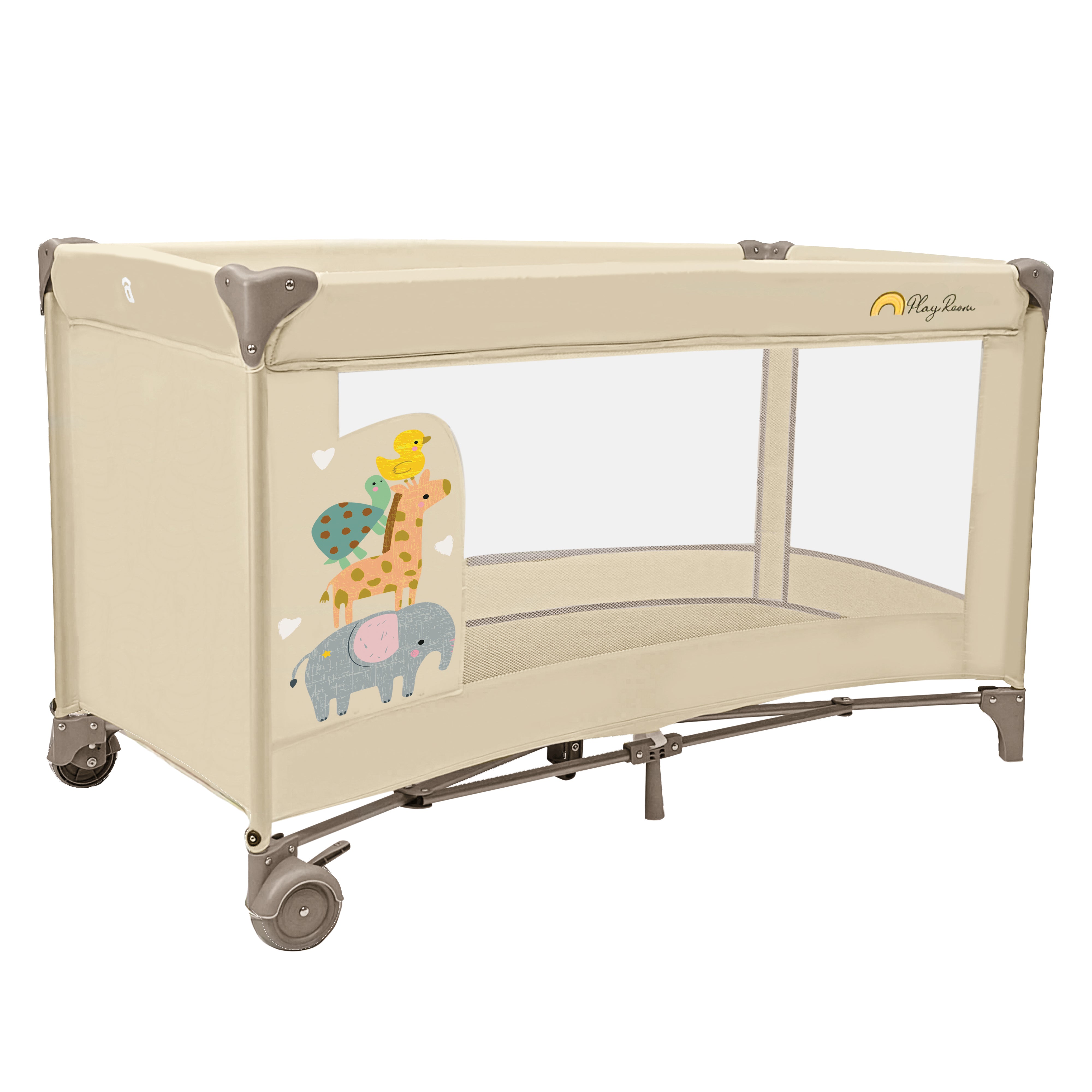 Smooth Animalia Travel Crib