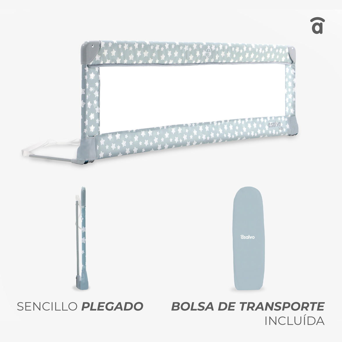 Barrera de Cama de 150cm para cama Standard Blanca