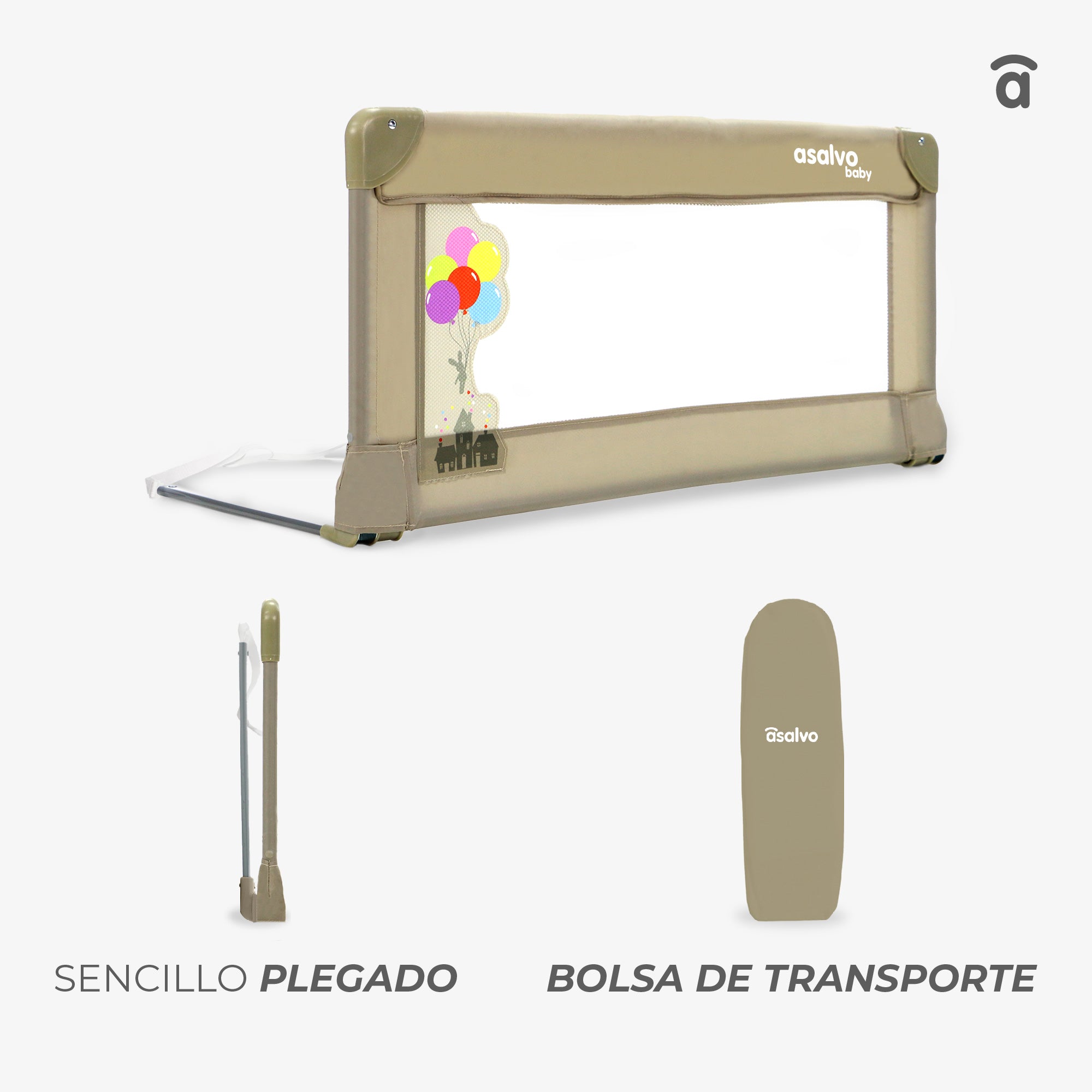 90cm Barrier for Standard Gray Bed