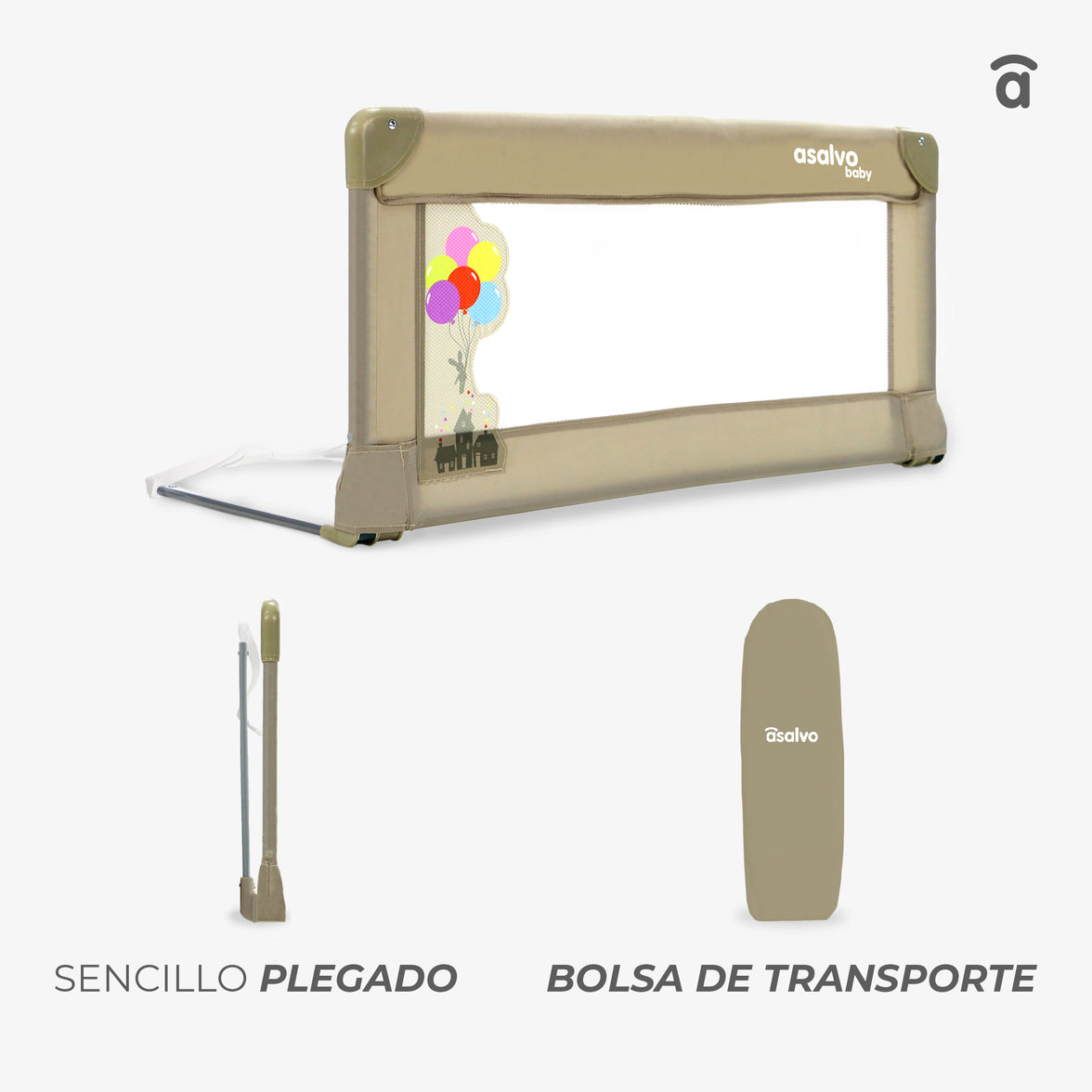 90cm Barrier for Standard Gray Bed