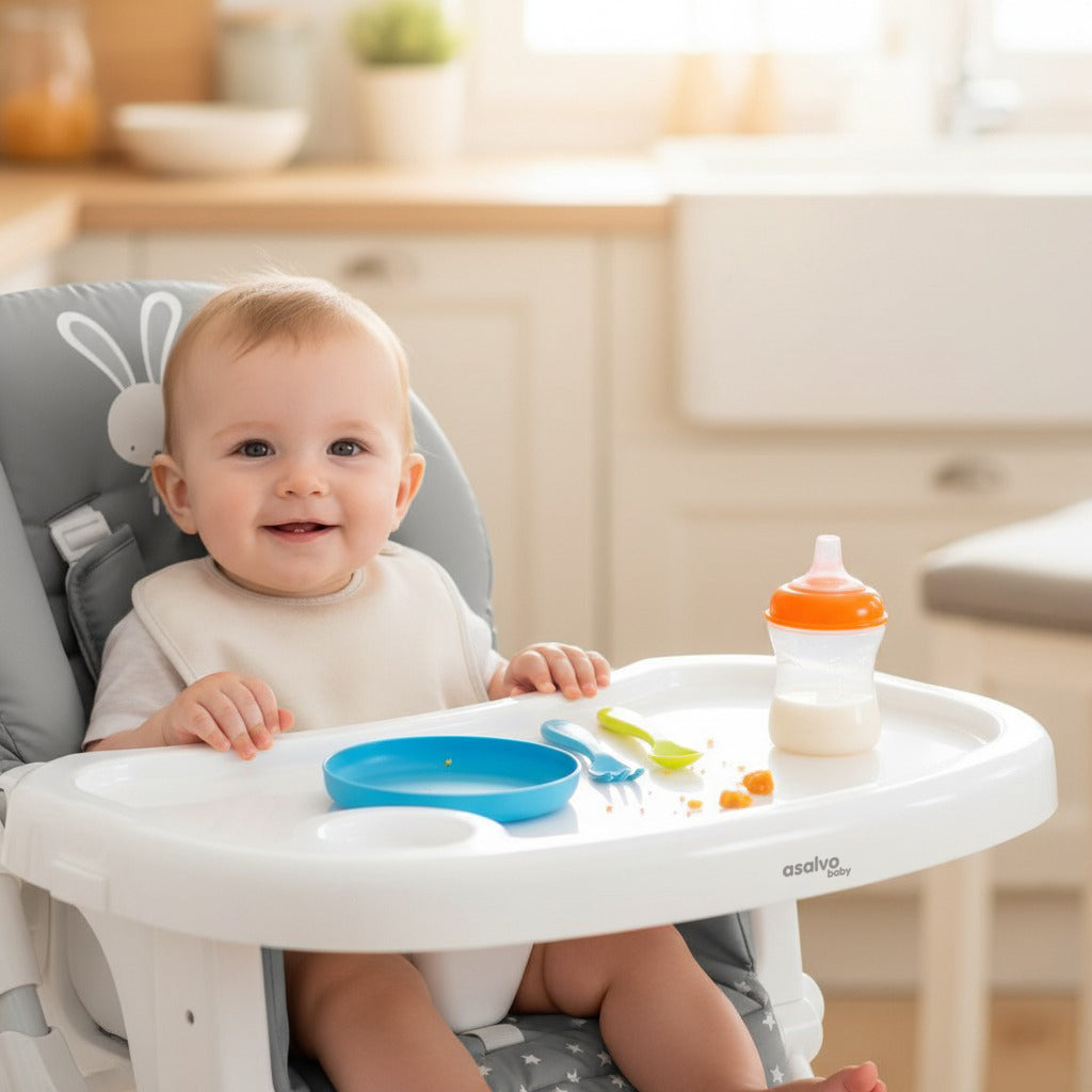 Gray Bunny Highchair with Wheels