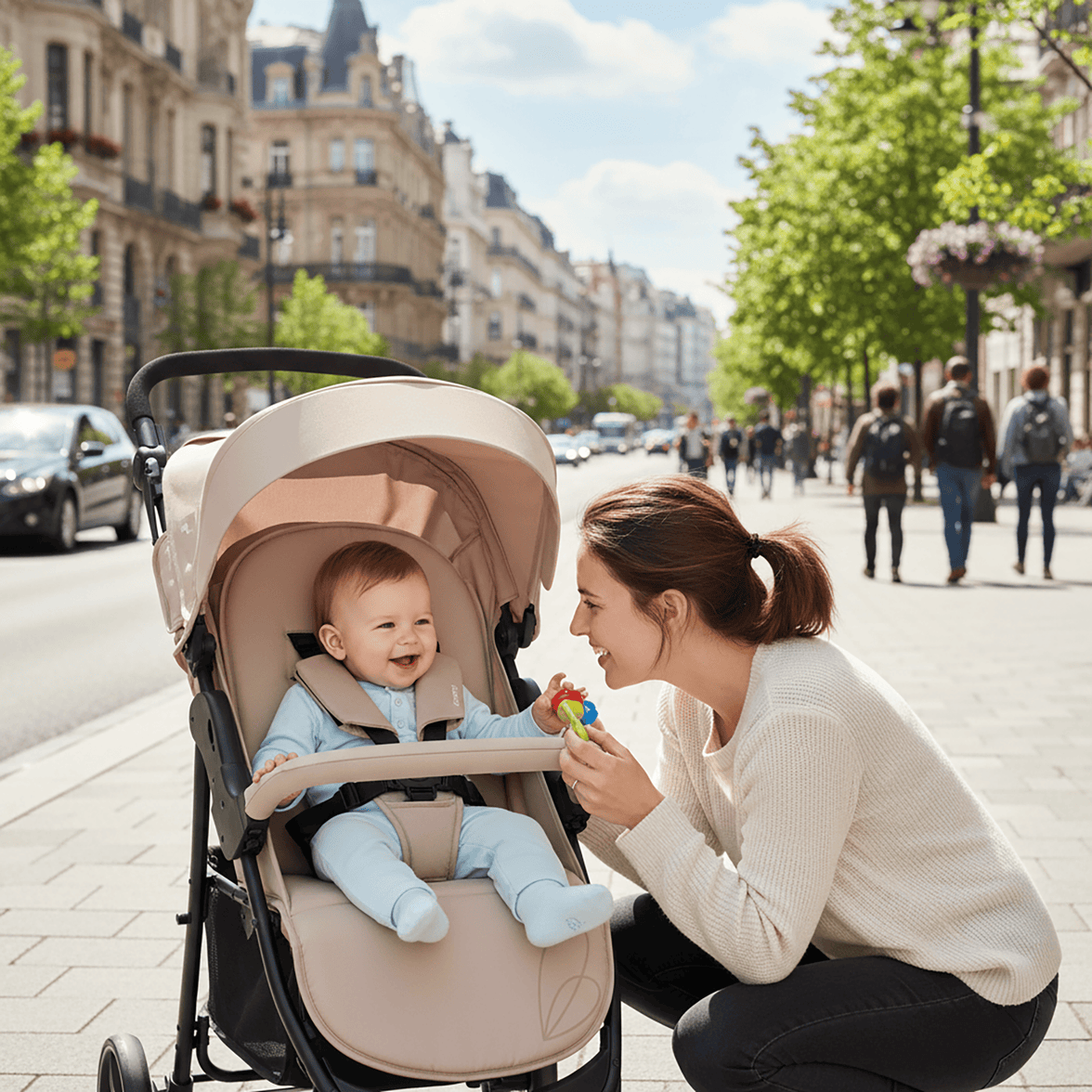América 3 beige stroller