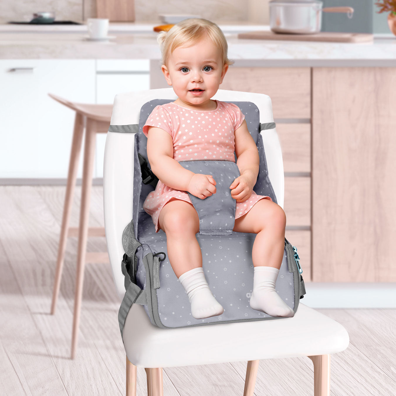 Travel highchair - Gray Stars Hummus Bag