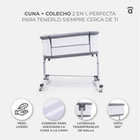 Sky beige co-sleeping mini crib