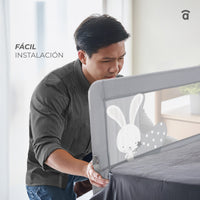 150cm 2-1 Bed Barrier for Nest or Standard Bed Gray Bunny