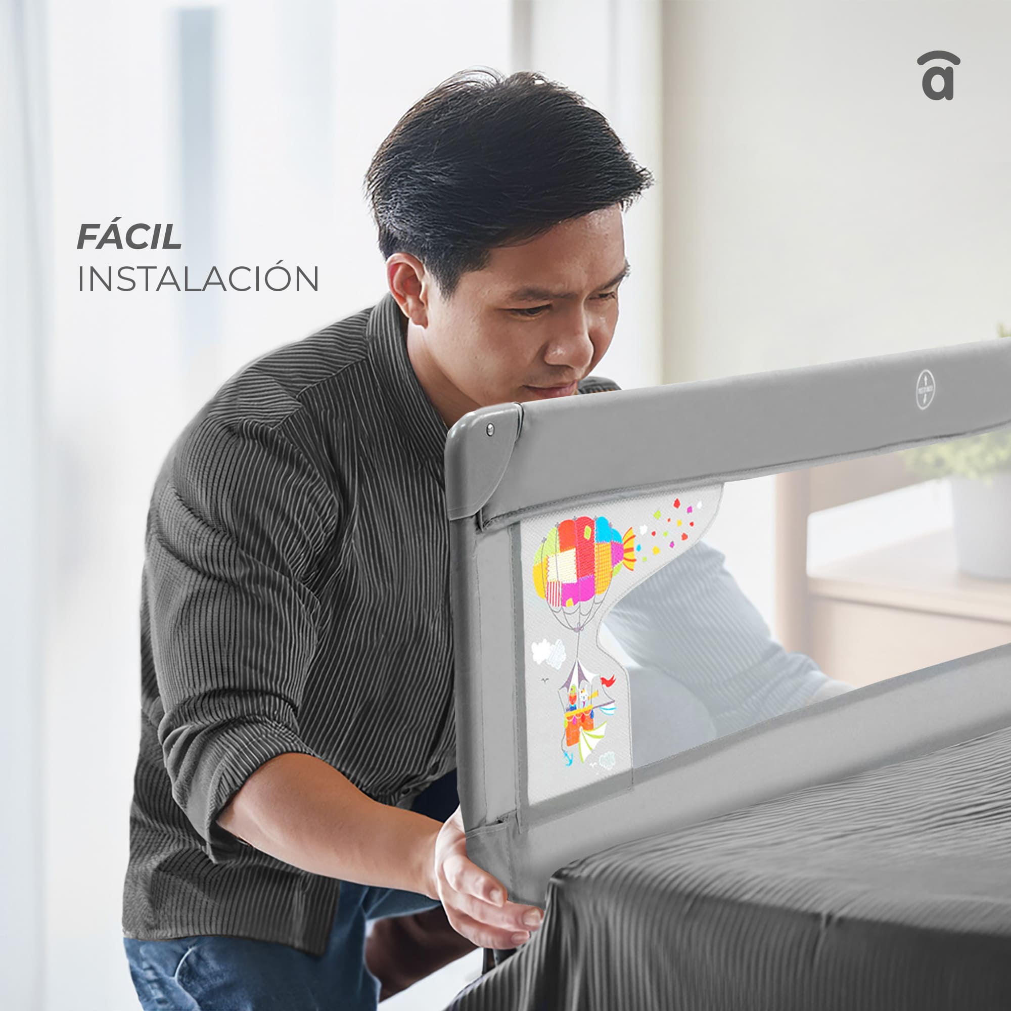 Barrière de lit 150 cm pour lit standard Blue Elephant