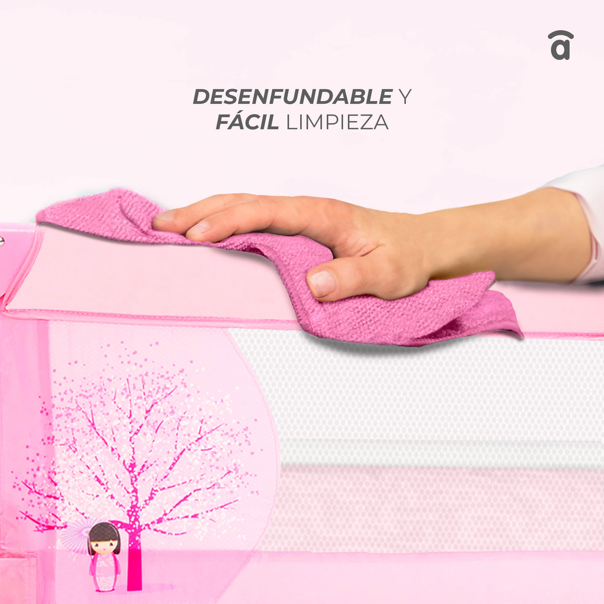 Barrera de Cama de 150cm para cama Standard Blanca