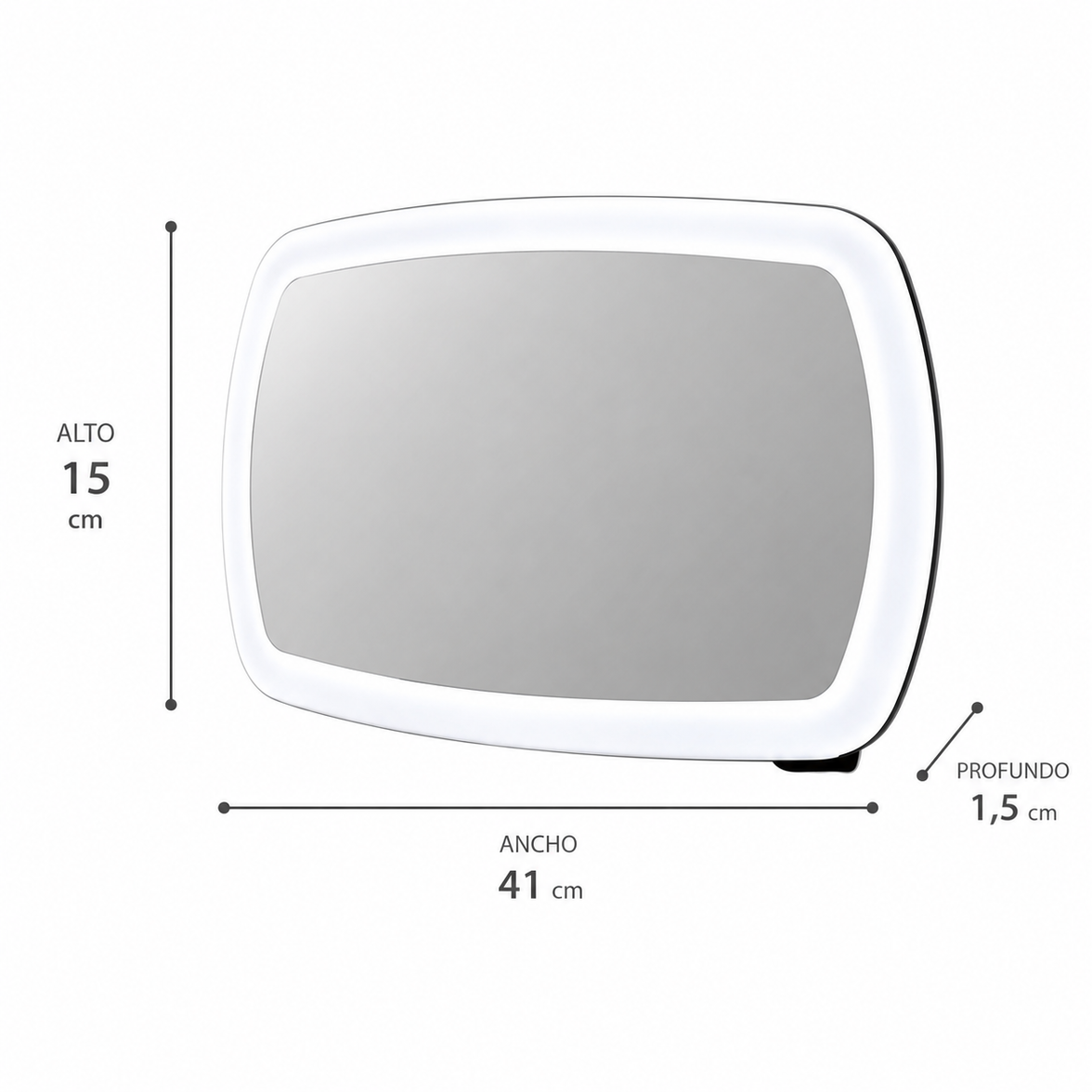 Espejo retrovisor con luz LED