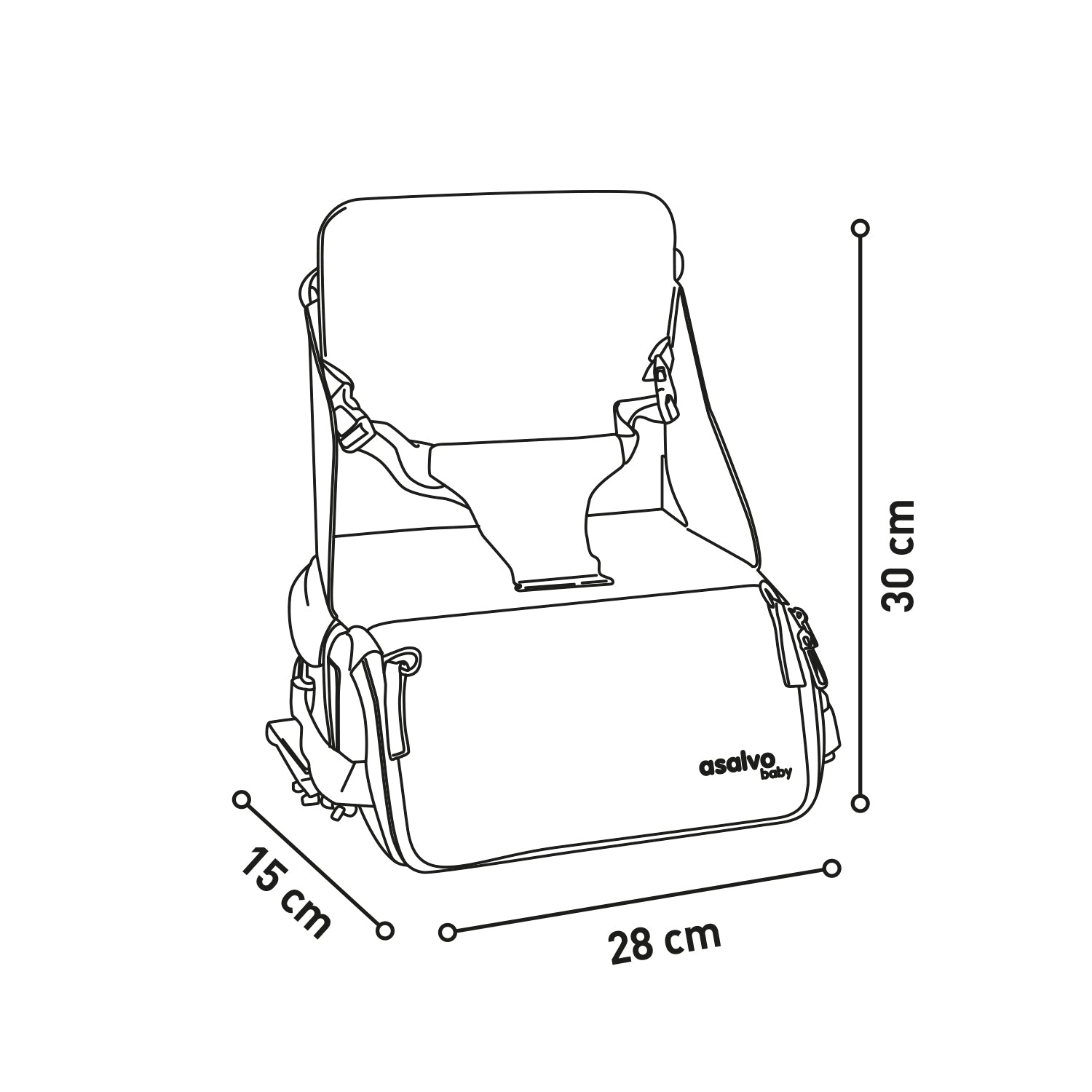 Travel highchair - Gray Stars Hummus Bag
