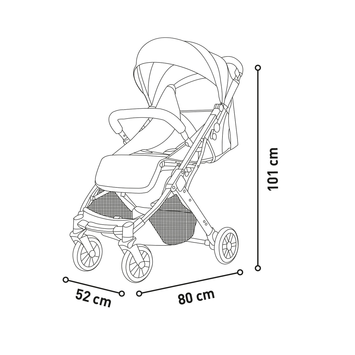 Kubic 2 Gray Stroller