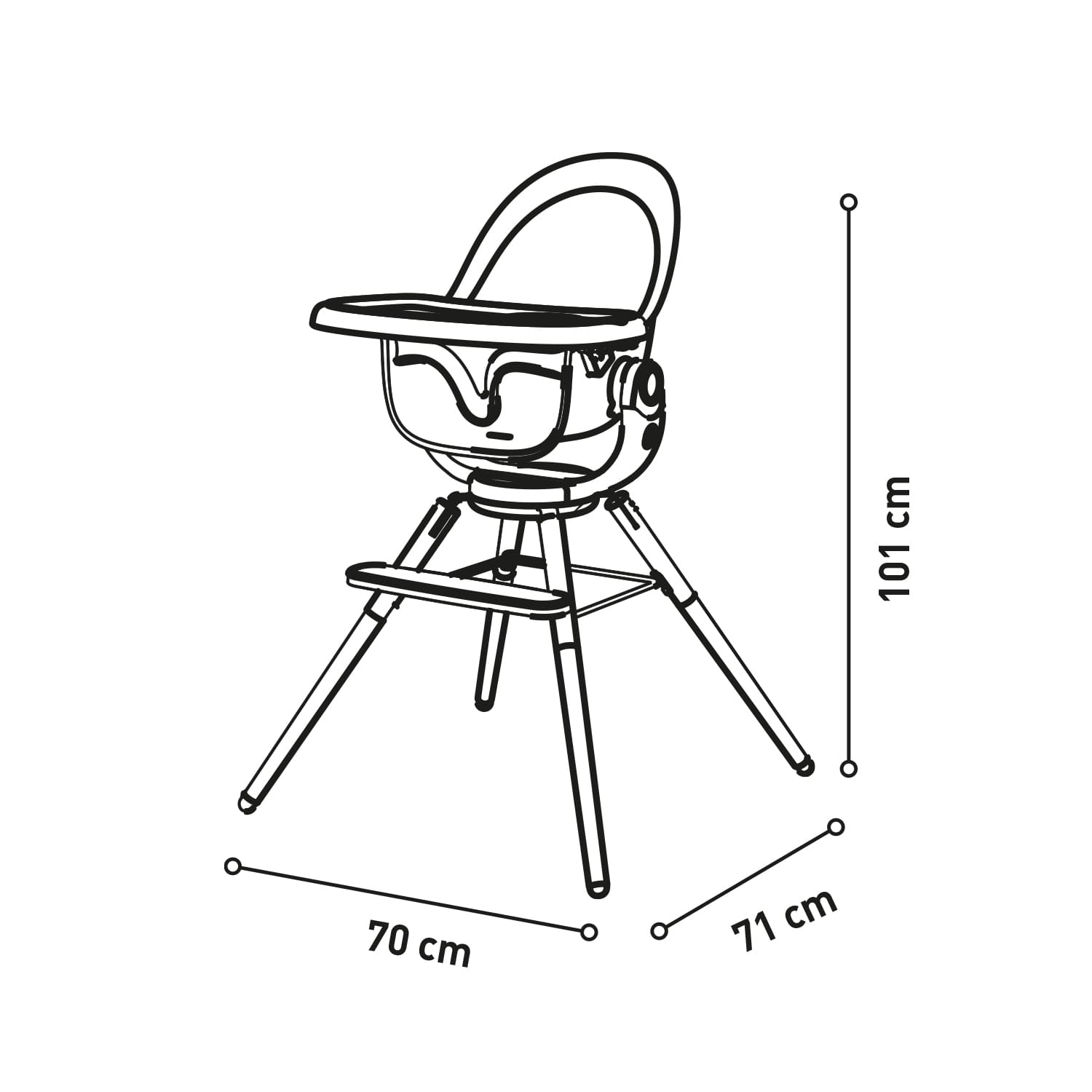 Adriá Wooden High Chair