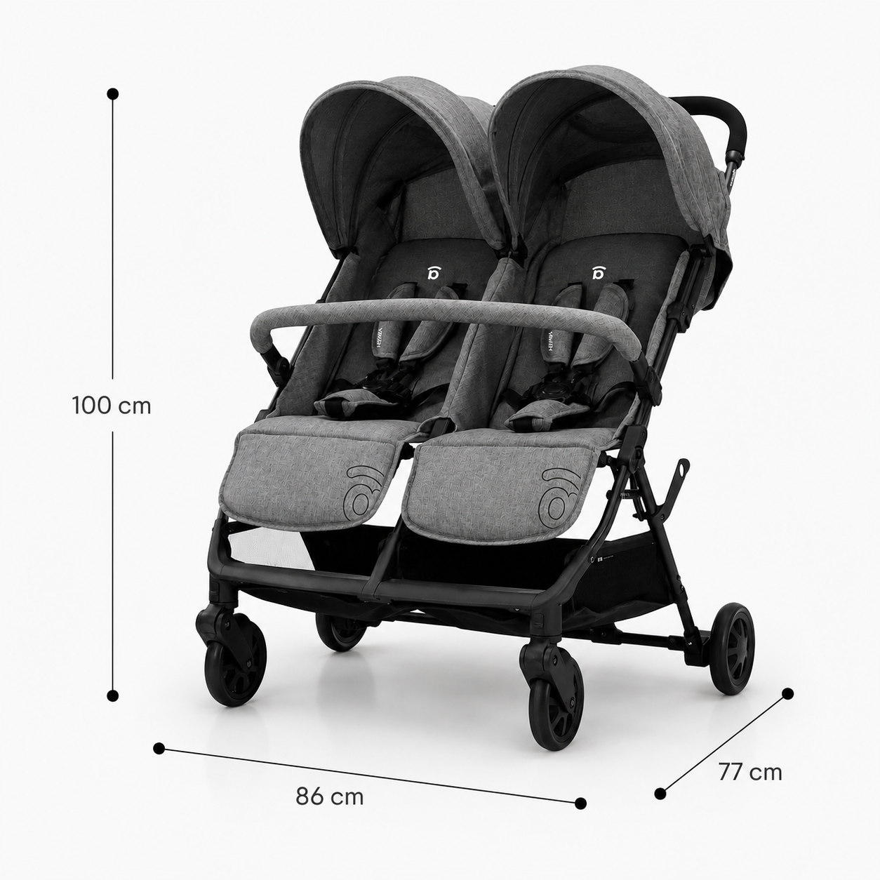 Henry Gray Double Stroller