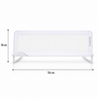Barreira de cama 2-1 de 150 cm para cama de rodízio ou cama padrão branca
